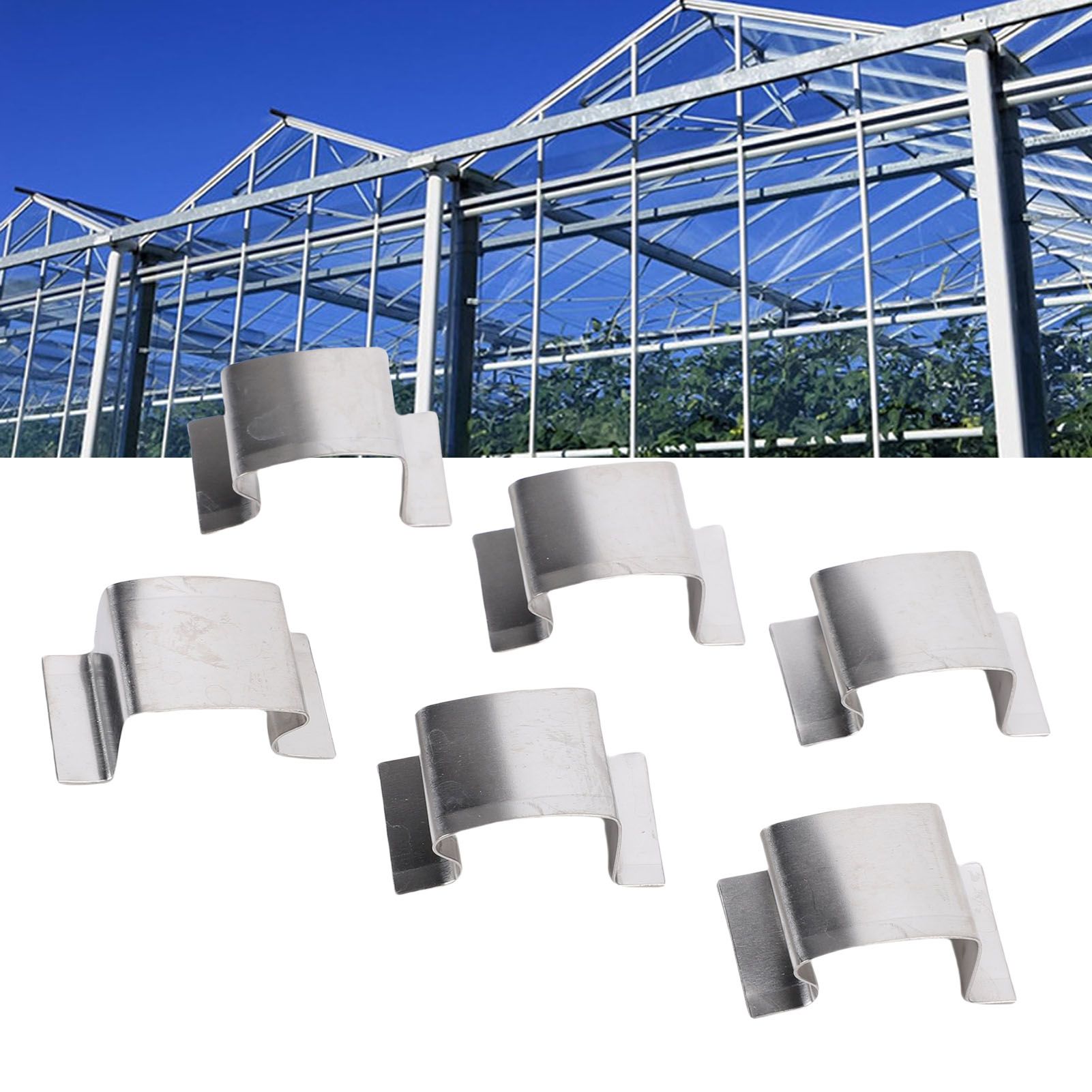 50 Pcs Greenhouse Glass Clip Climbing Plant Clamp Stainless Steel Glazing view 12
