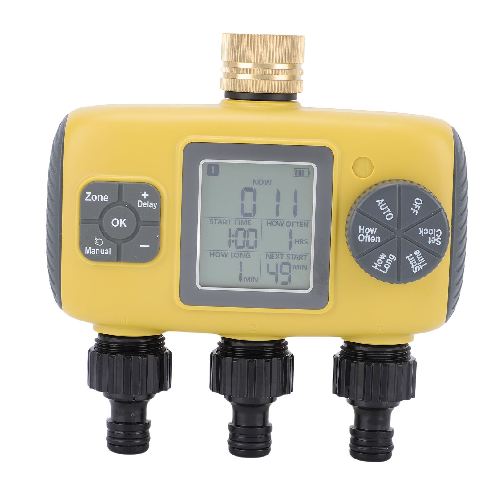 Water Timer with Rain Delay Manual Automatic Mode IPX5 Water Proof 3 Zone — image 1