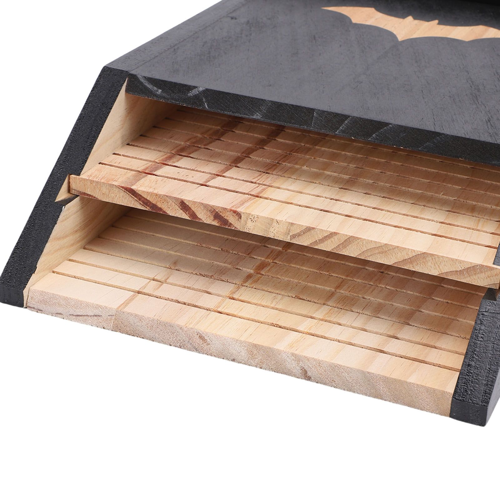 Wooden Bat House for Outdoors Double Chamber Bat Box Shelter Easy to Hang Hold view 2
