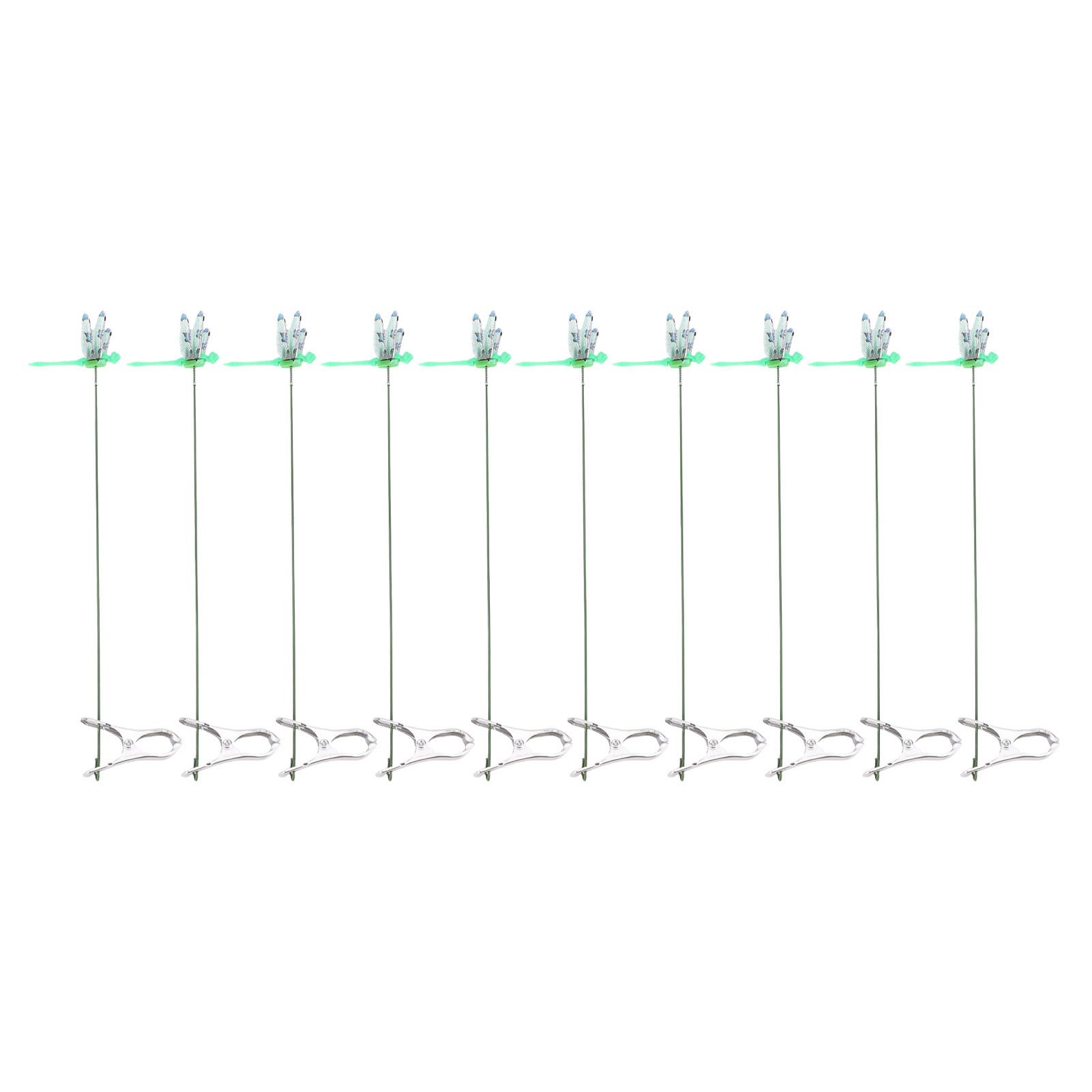 10pcs Dragonfly Clamps Dragonfly Humming Bird Stakes Deer Horse Fly Deterrent view 2