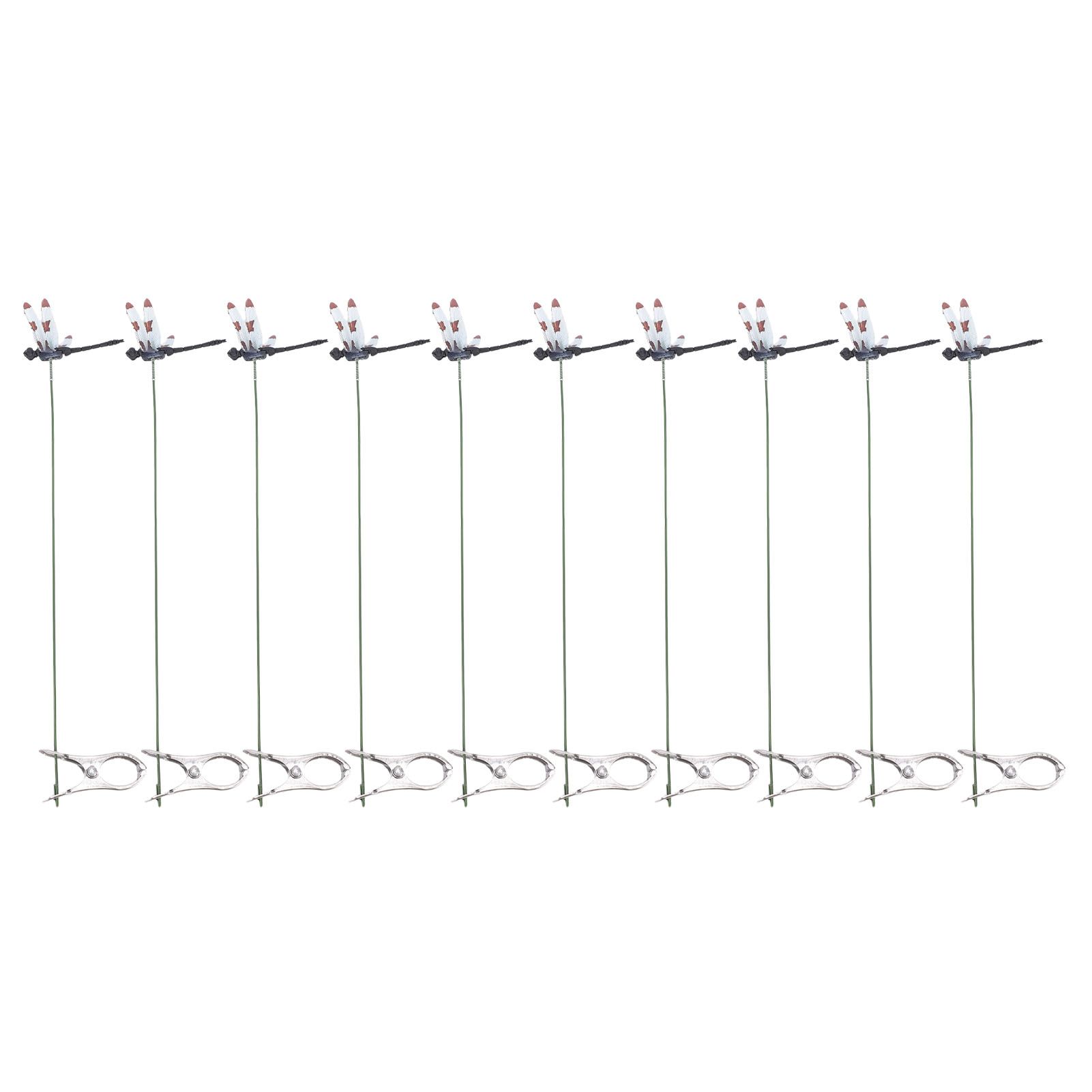 10pcs Dragonfly Clamps Dragonfly Humming Bird Stakes Deer Horse Fly Deterrent view 2