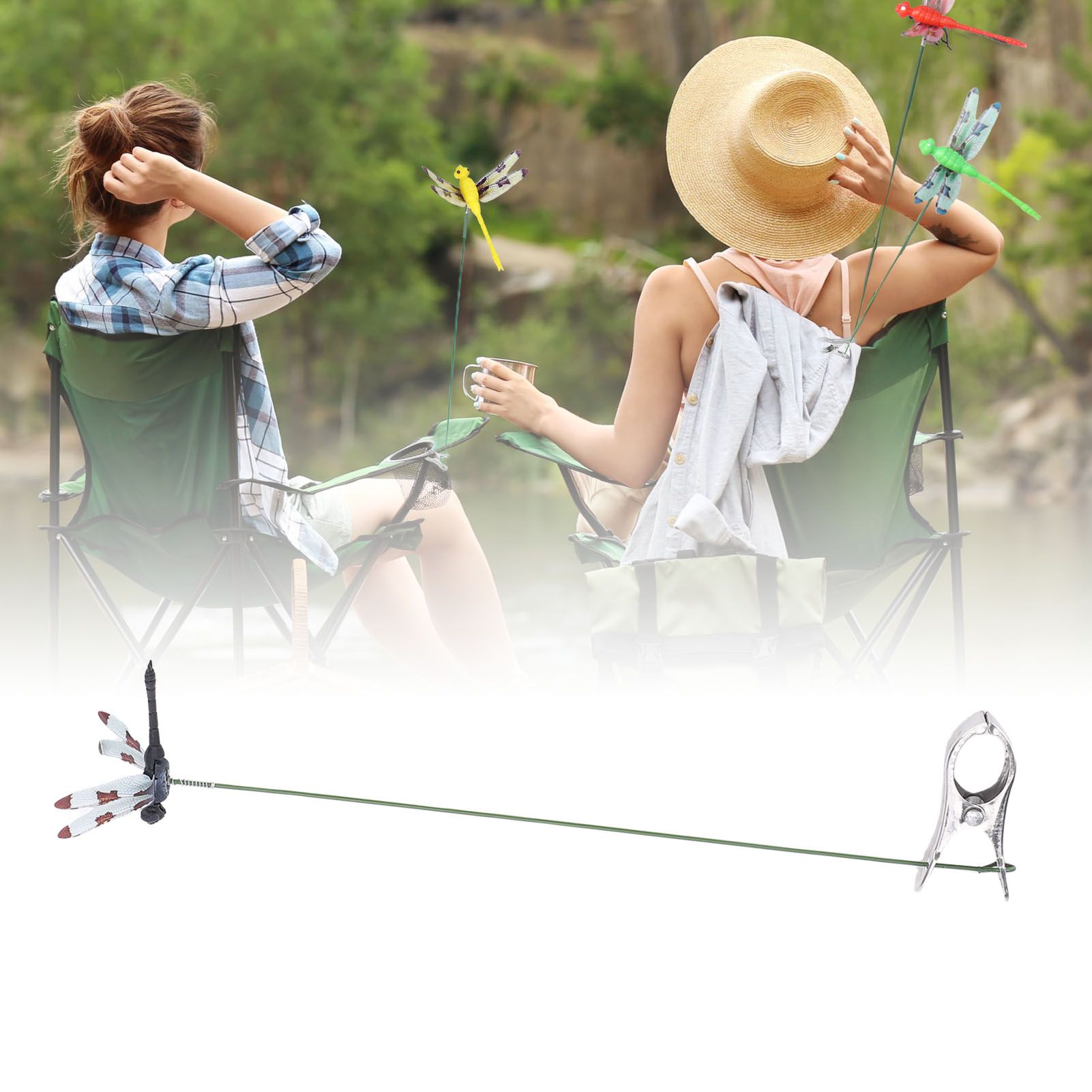 10pcs Dragonfly Clamps Dragonfly Humming Bird Stakes Deer Horse Fly Deterrent view 11