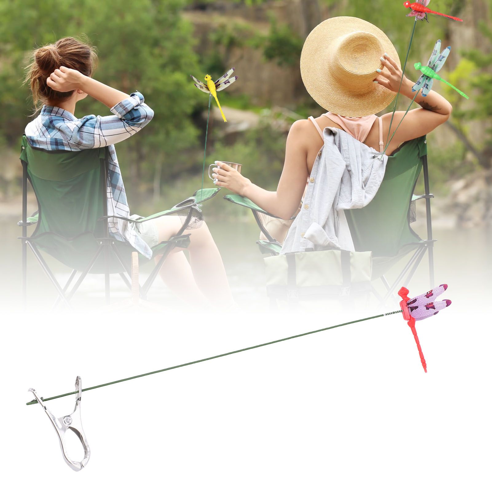 10pcs Dragonfly Clamps Dragonfly Humming Bird Stakes Deer Horse Fly Deterrent view 11