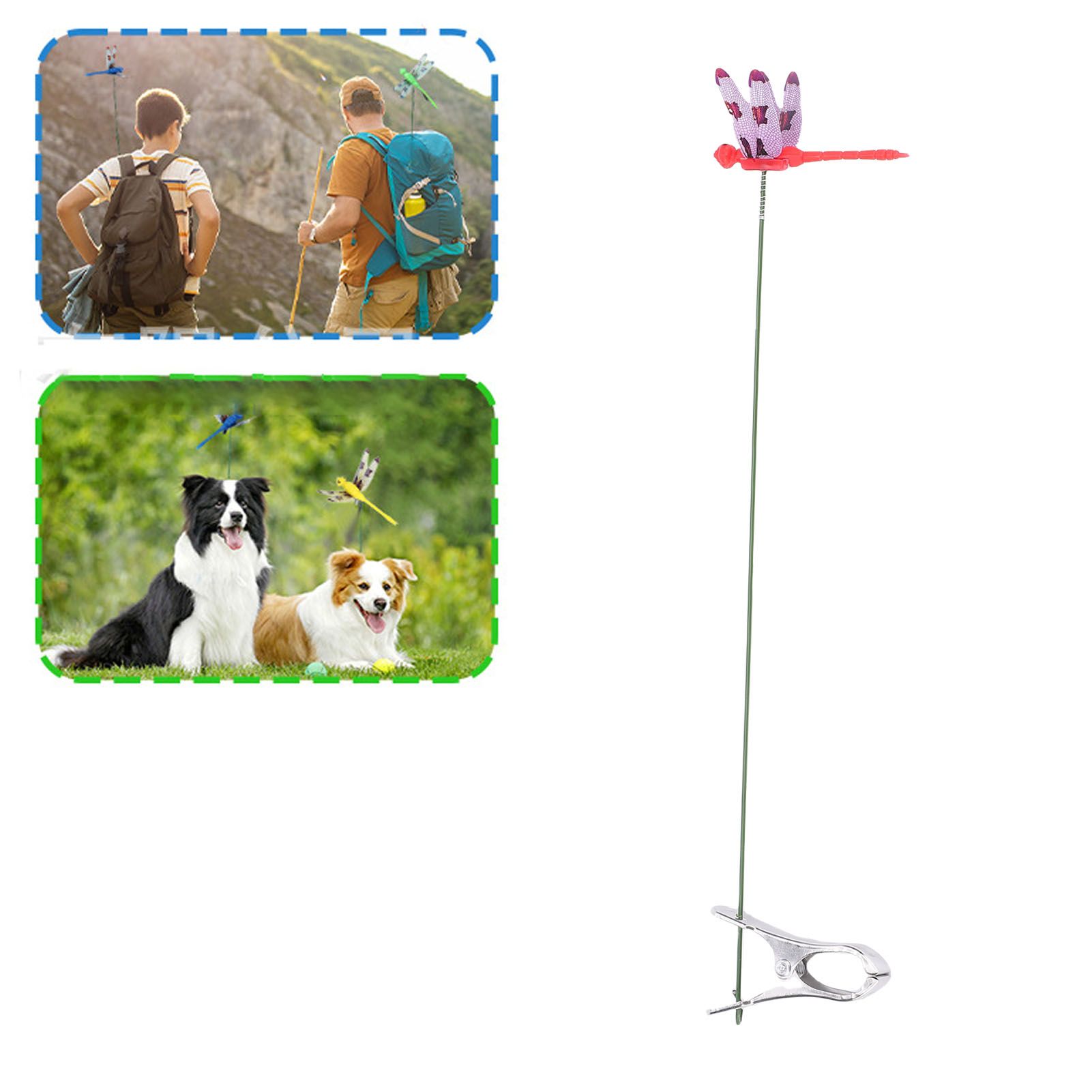 10pcs Dragonfly Clamps Dragonfly Humming Bird Stakes Deer Horse Fly Deterrent view 12