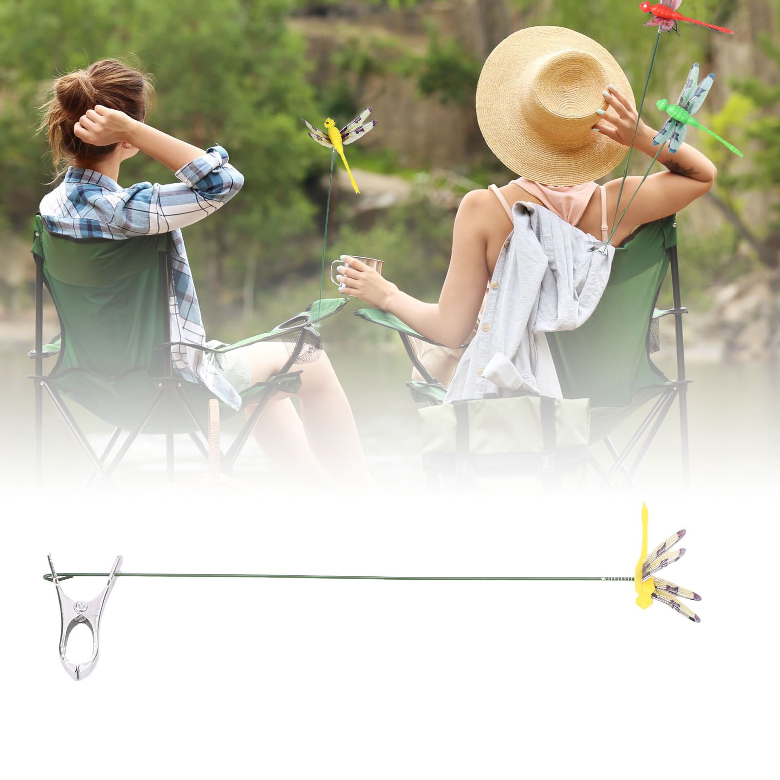 10pcs Dragonfly Clamps Dragonfly Humming Bird Stakes Deer Horse Fly Deterrent view 11