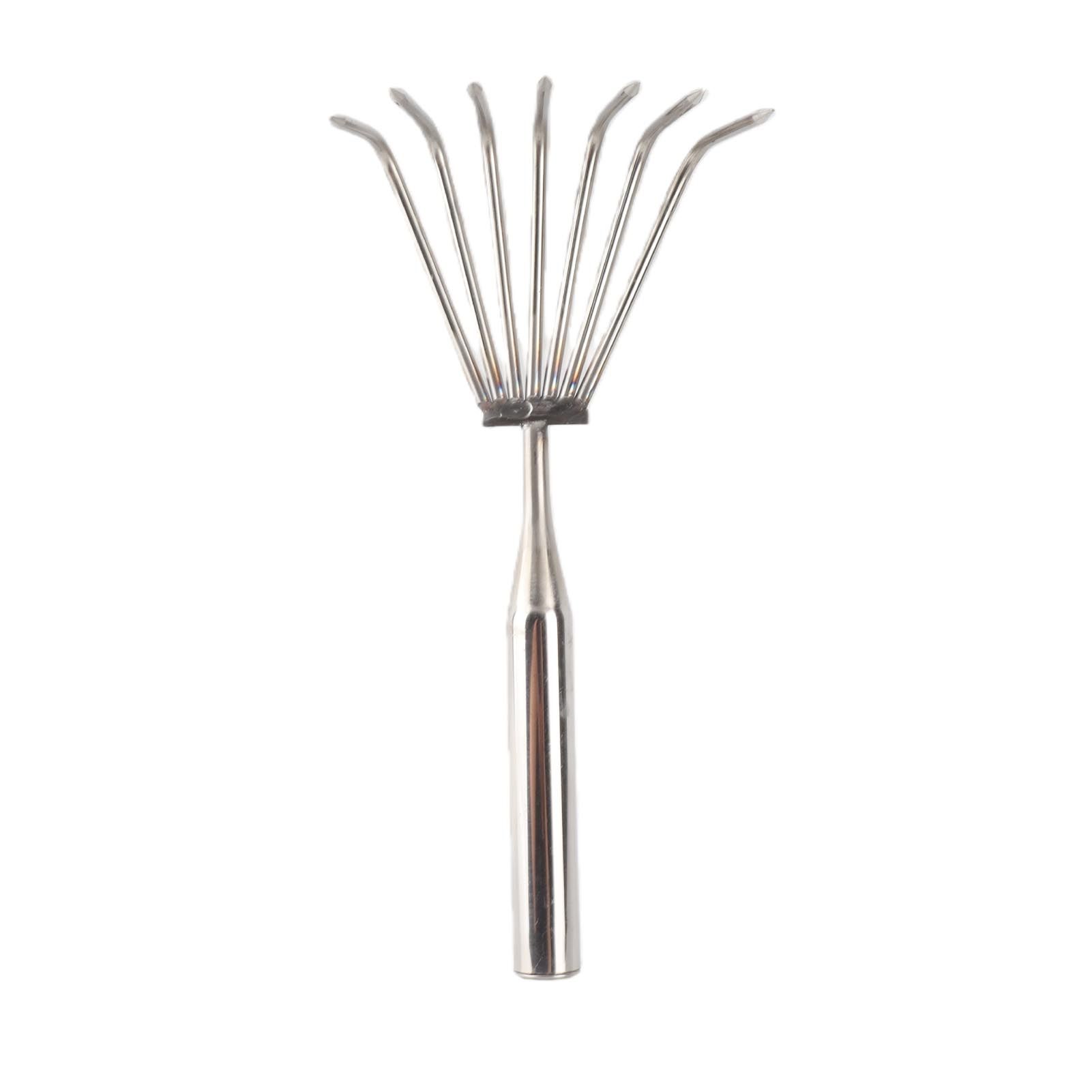 Stainless Steel Hand Rake Soil Tiller Small Beach Rake with Comfortable Handle view 3