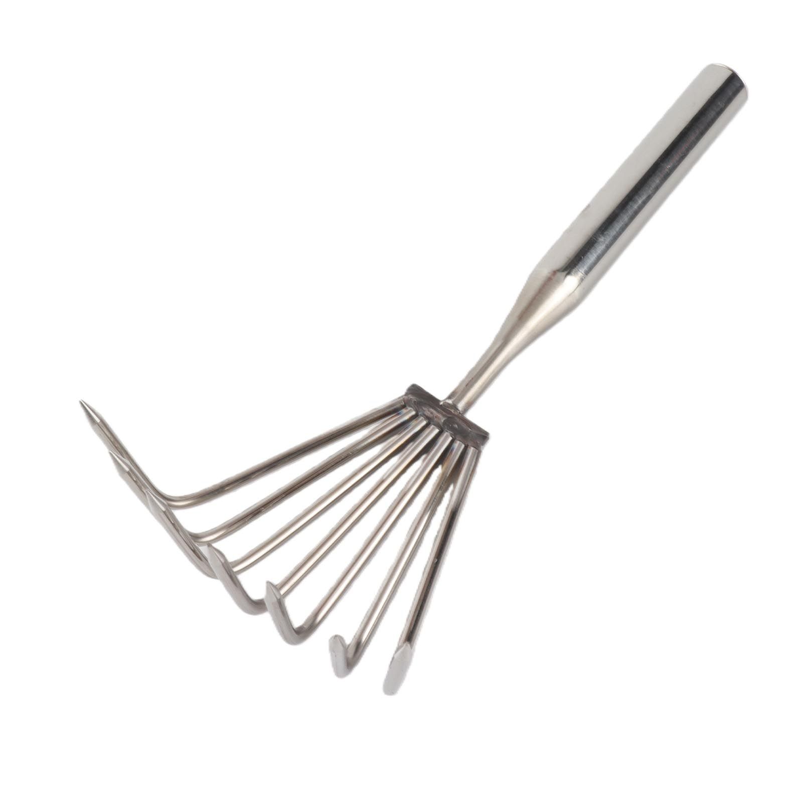 Stainless Steel Hand Rake Soil Tiller Small Beach Rake with Comfortable Handle view 5