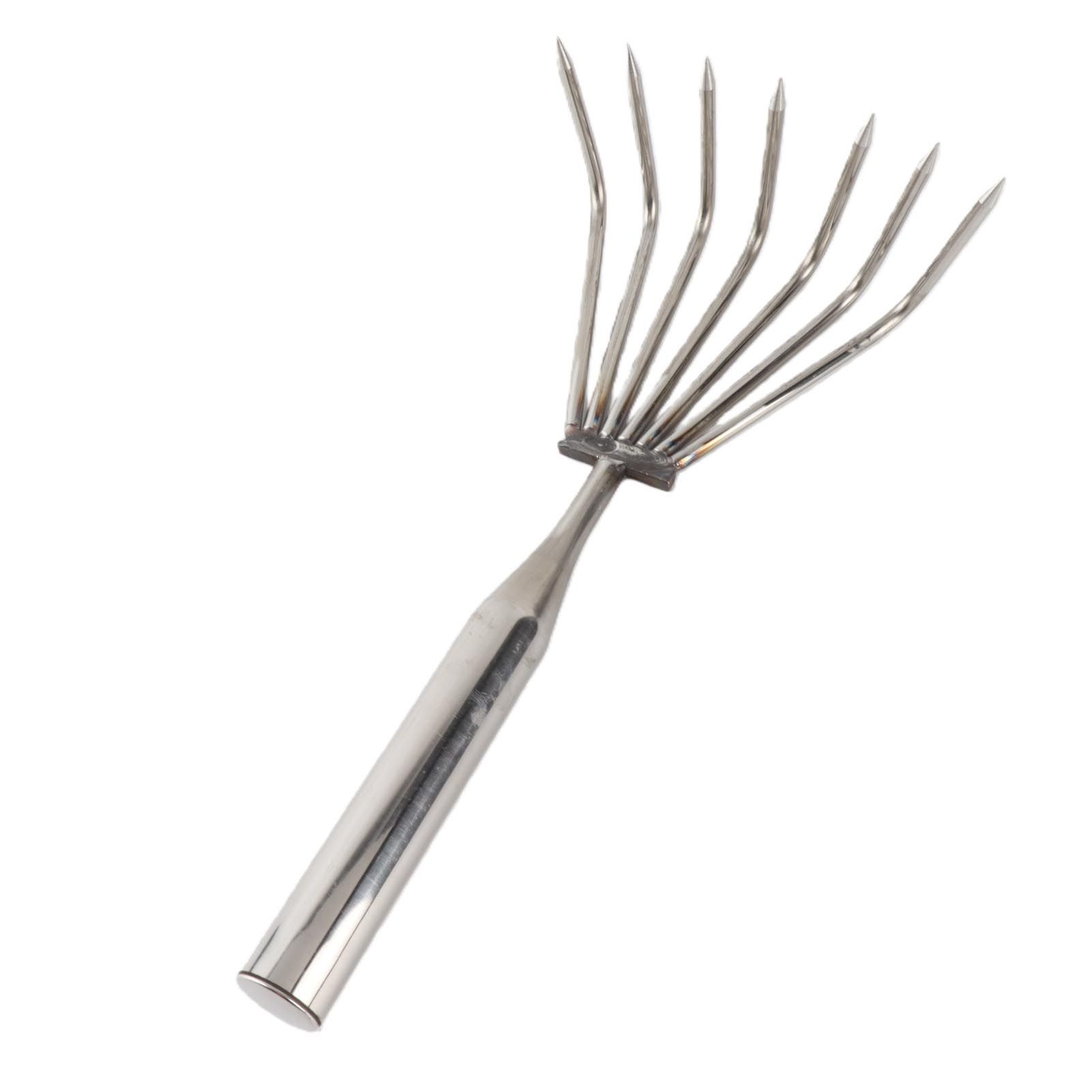 Stainless Steel Hand Rake Soil Tiller Small Beach Rake with Comfortable Handle view 6