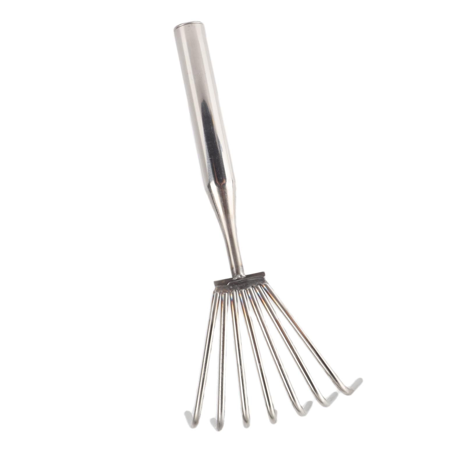 Stainless Steel Hand Rake Soil Tiller Small Beach Rake with Comfortable Handle view 8