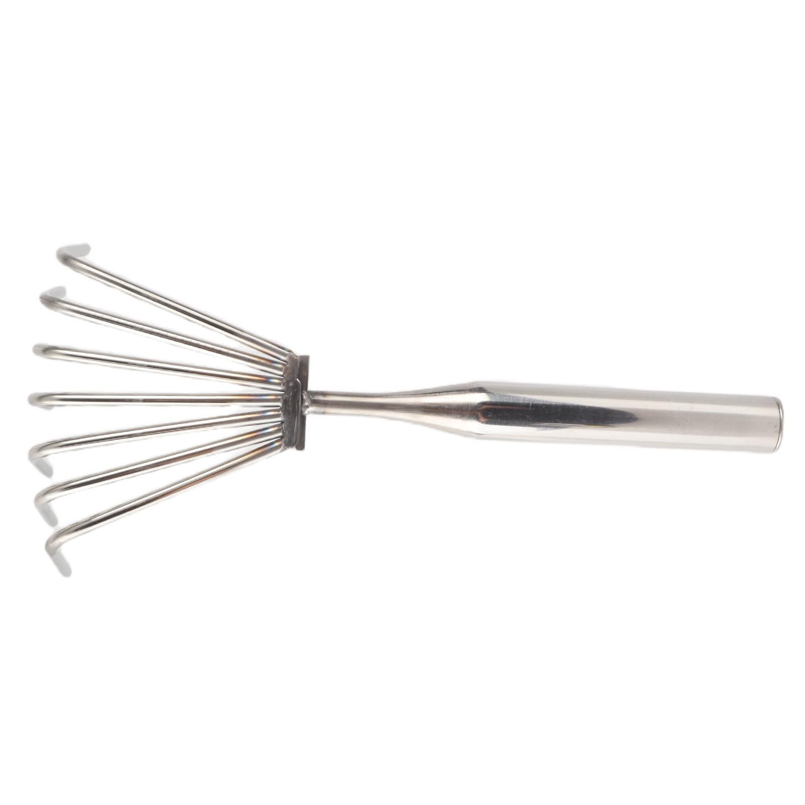 Stainless Steel Hand Rake Soil Tiller Small Beach Rake with Comfortable Handle view 9