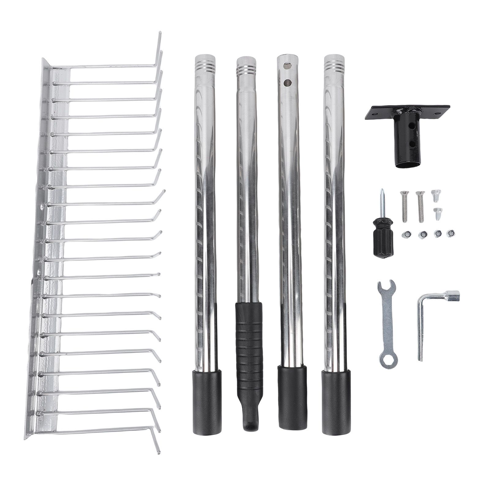 Bow Rake Garden Rake with Detachable Long Handle 21 Tines Garden Tool for view 3