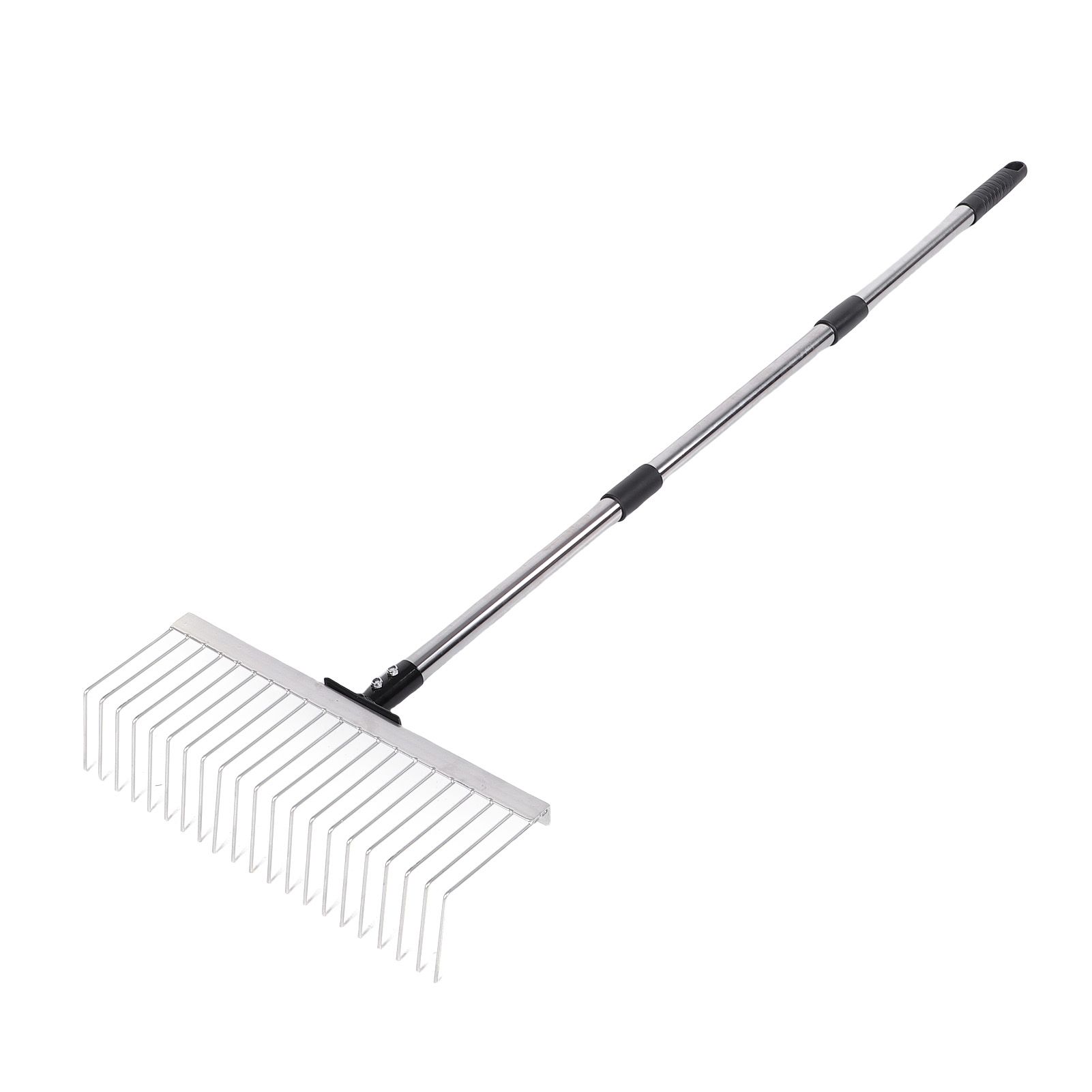 Bow Rake Garden Rake with Detachable Long Handle 21 Tines Garden Tool for view 6