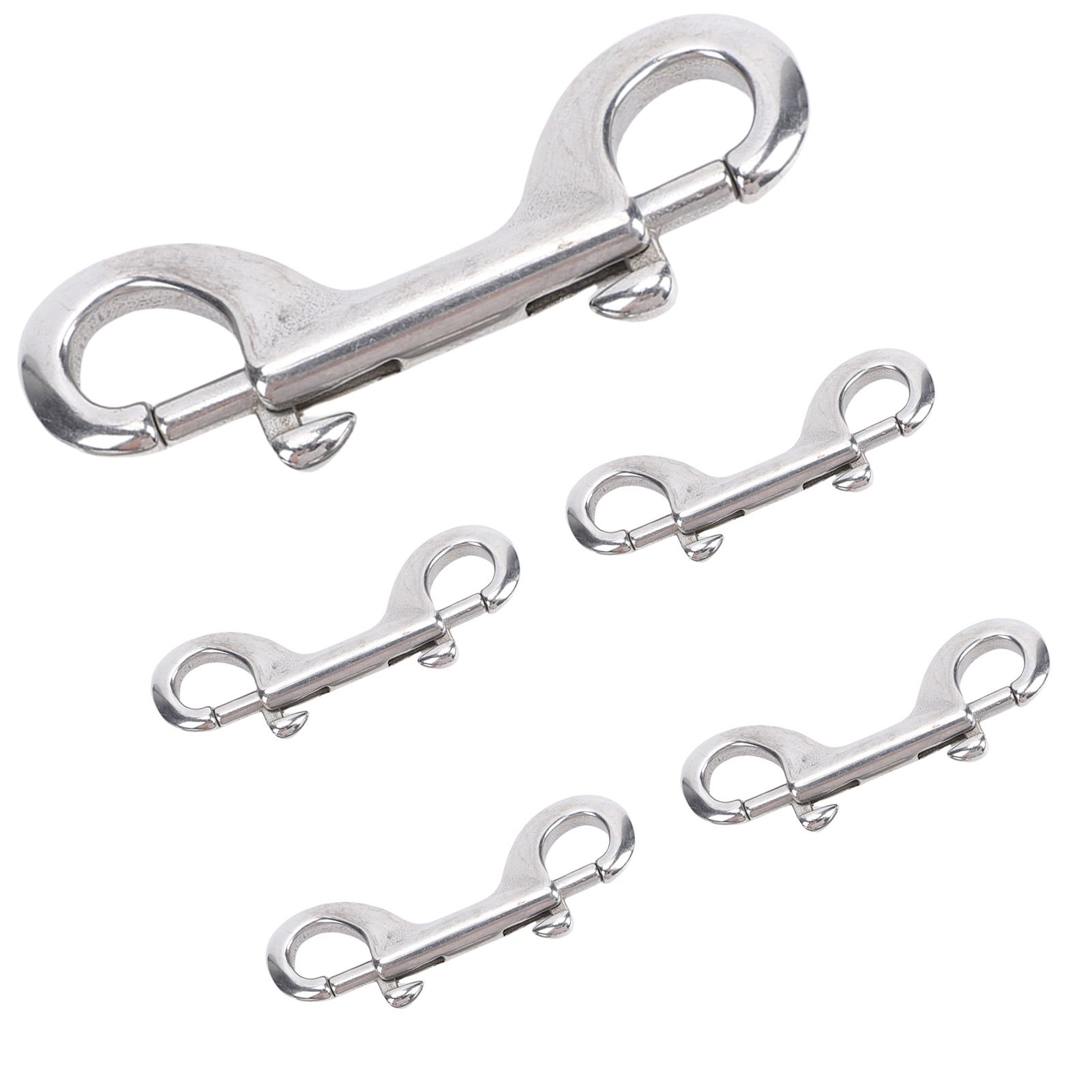 Stainless Steel Double Hook Snap Heavy Duty Clasp Snap for Ropes Chains view 2