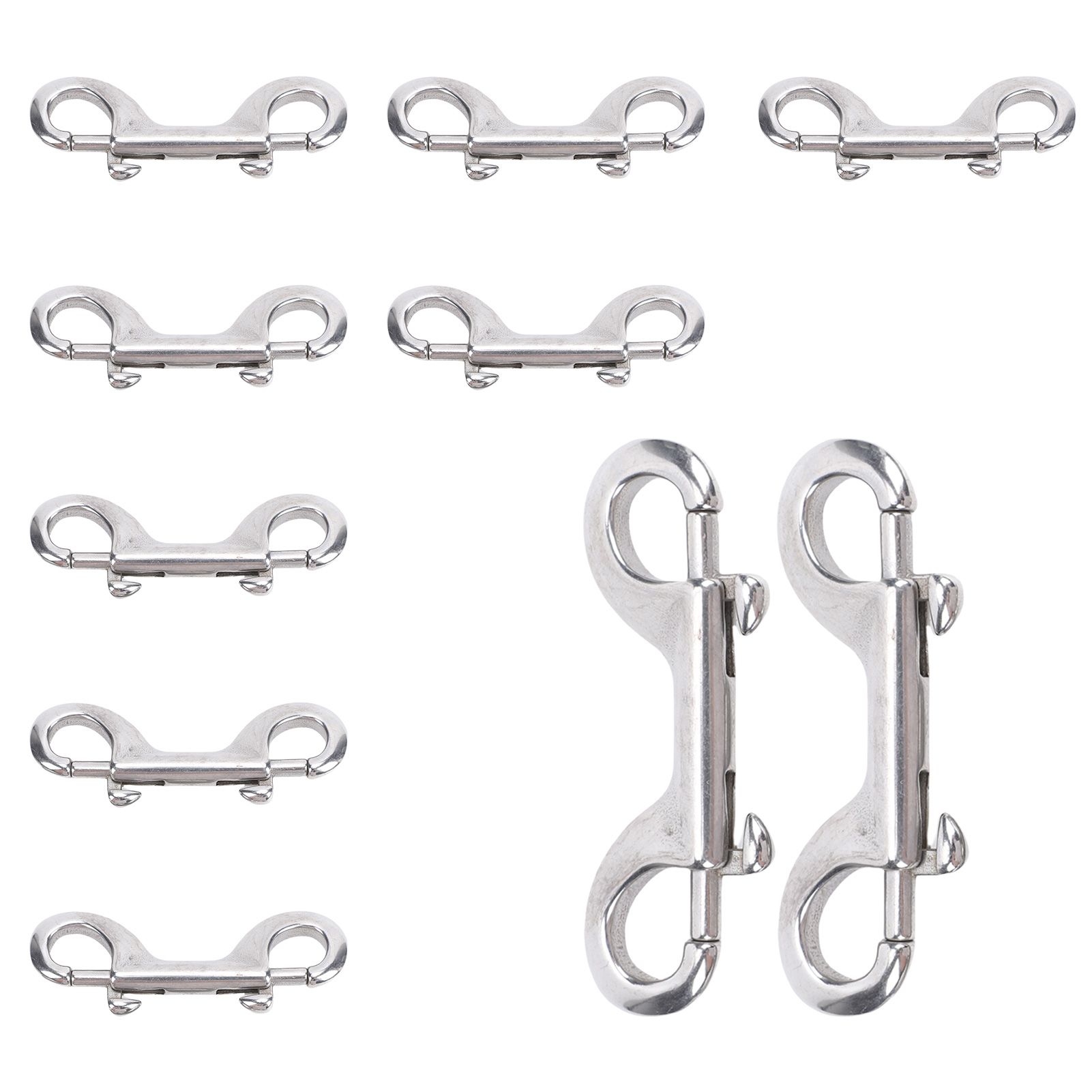 Stainless Steel Double Hook Snap Heavy Duty Clasp Snap for Ropes Chains view 4