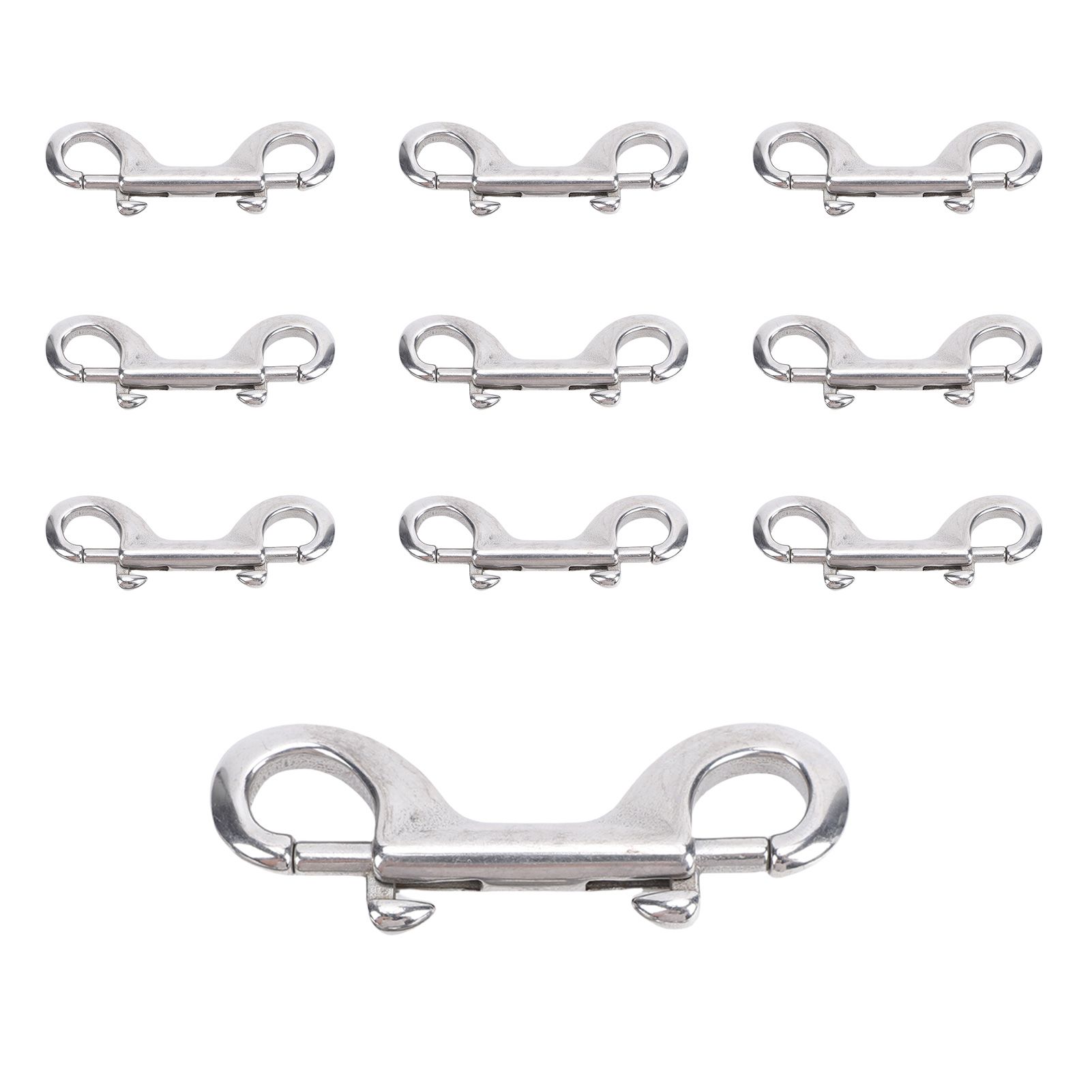 Stainless Steel Double Hook Snap Heavy Duty Clasp Snap for Ropes Chains view 6