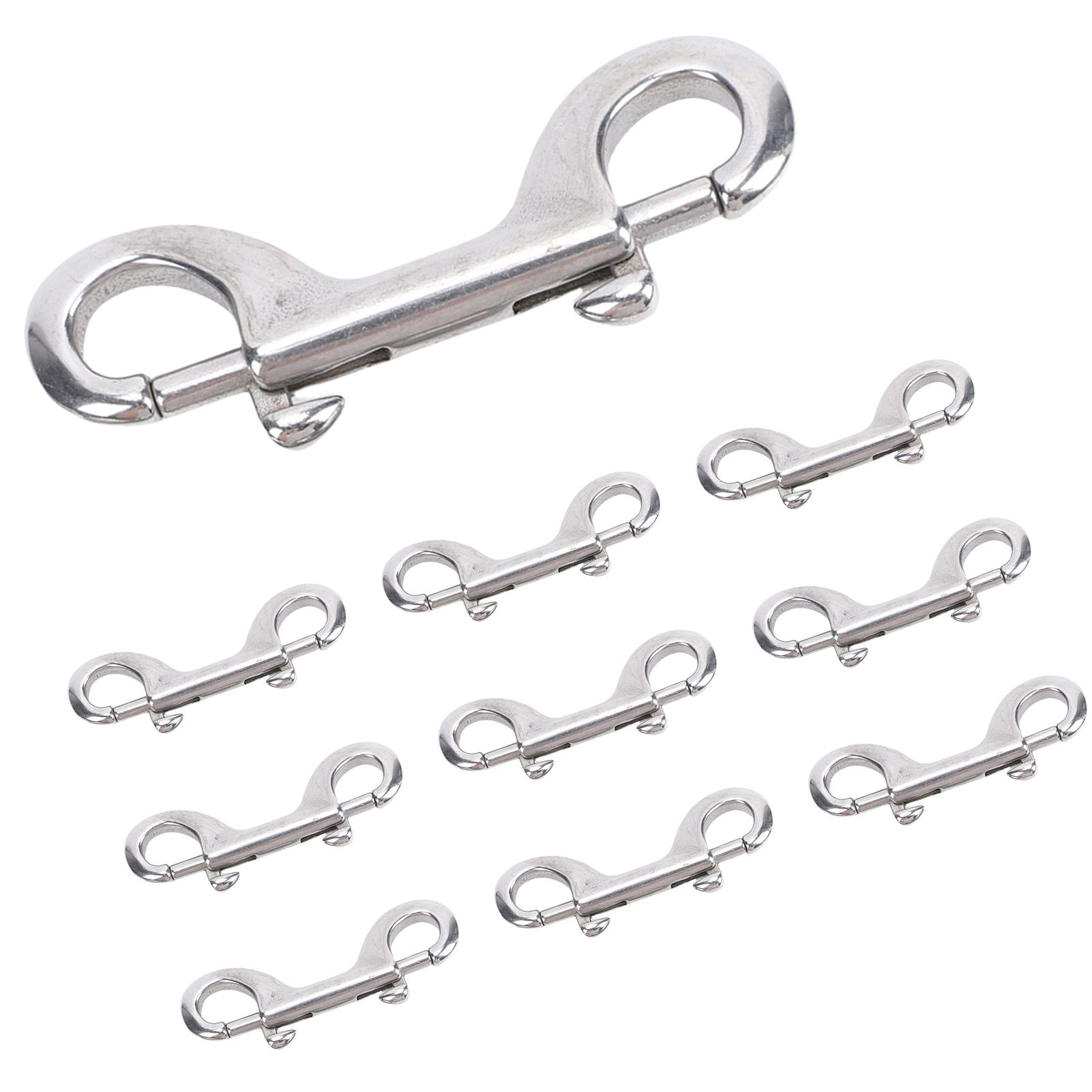 Stainless Steel Double Hook Snap Heavy Duty Clasp Snap for Ropes Chains view 2