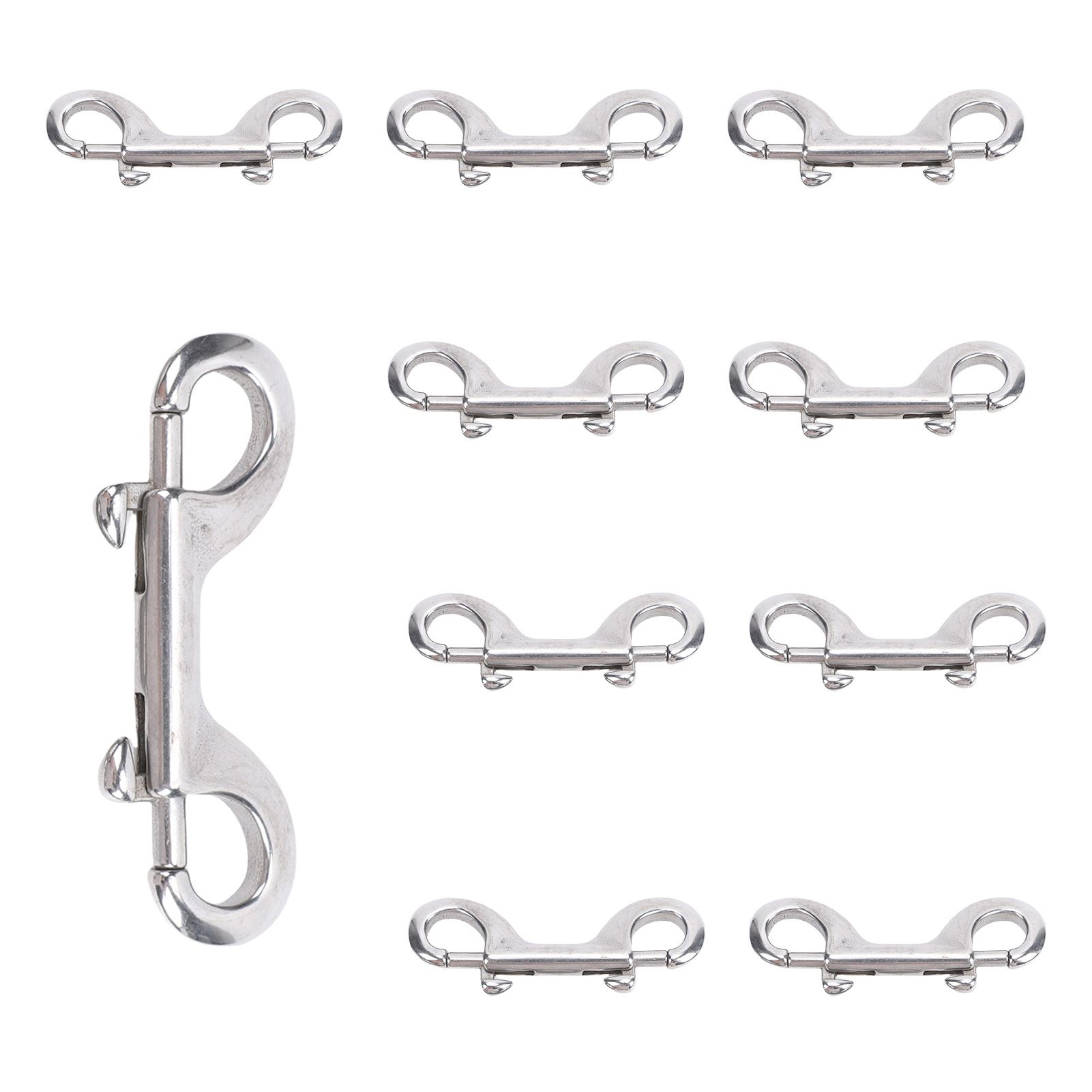 Stainless Steel Double Hook Snap Heavy Duty Clasp Snap for Ropes Chains view 3