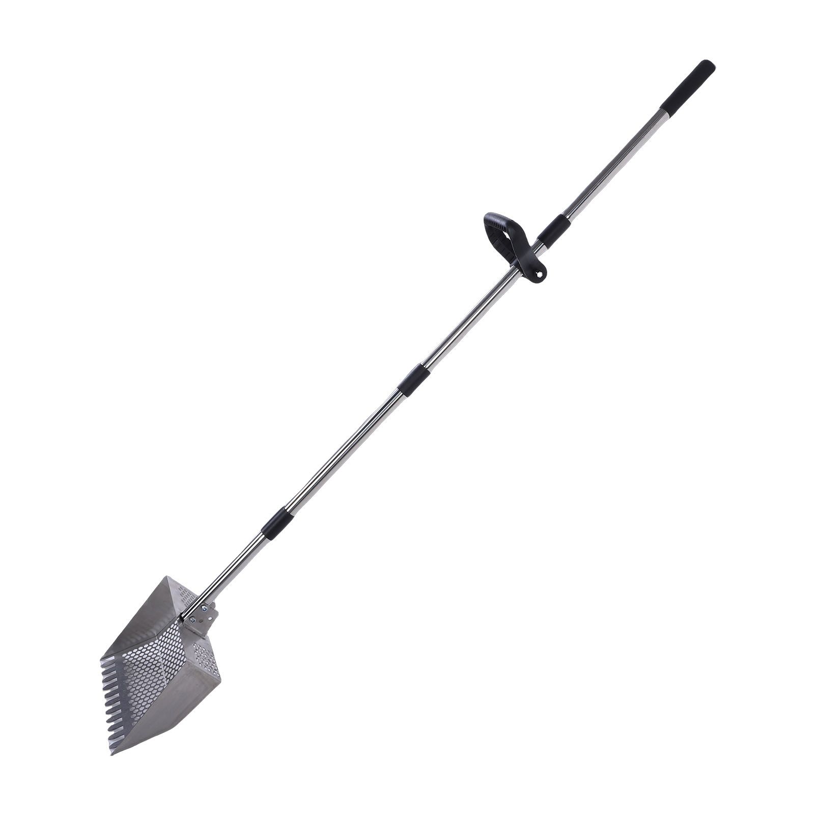 Chicken Poop Scooper Rake Stainless Steel Adjustable Chicken Litter Shovel for