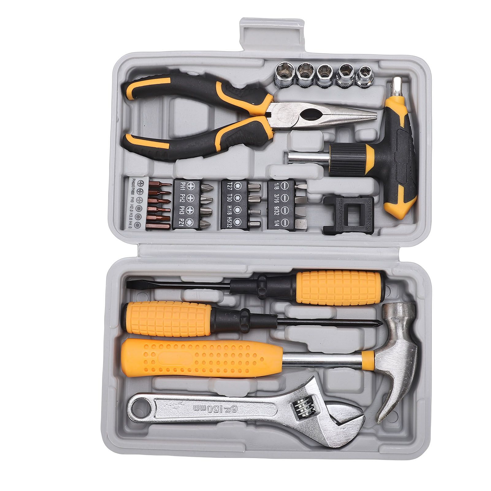 30 Pieces Magnetic T Handle Ratchet Wrench and Screwdriver Set Home Repair view 9
