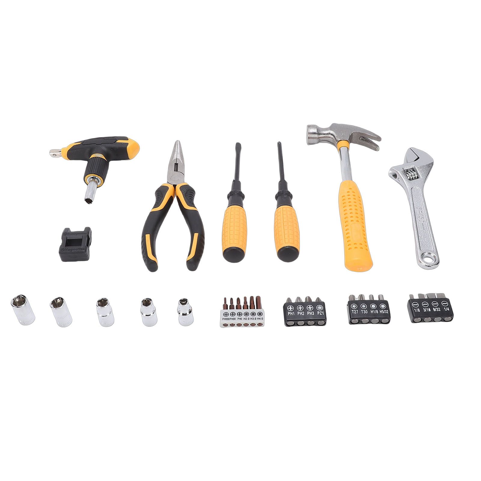 30 Pieces Magnetic T Handle Ratchet Wrench and Screwdriver Set Home Repair view 11