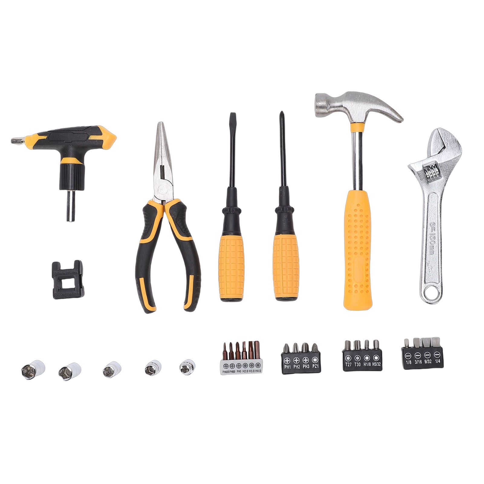 30 Pieces Magnetic T Handle Ratchet Wrench and Screwdriver Set Home Repair view 12