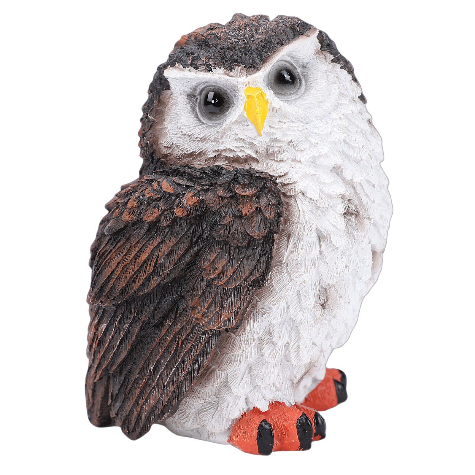 Owl Figurine Brown Cute Lifelike Small Owl Sculpture Resin Animal Statue for view 3