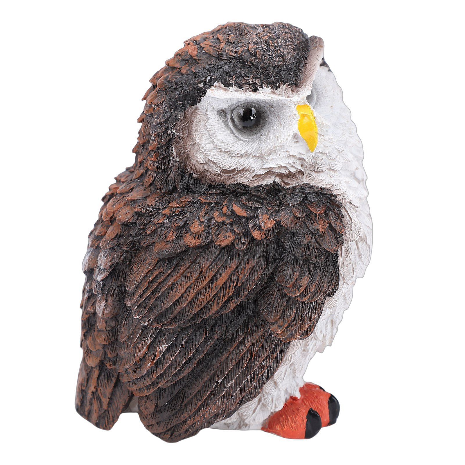 Owl Figurine Brown Cute Lifelike Small Owl Sculpture Resin Animal Statue for view 6