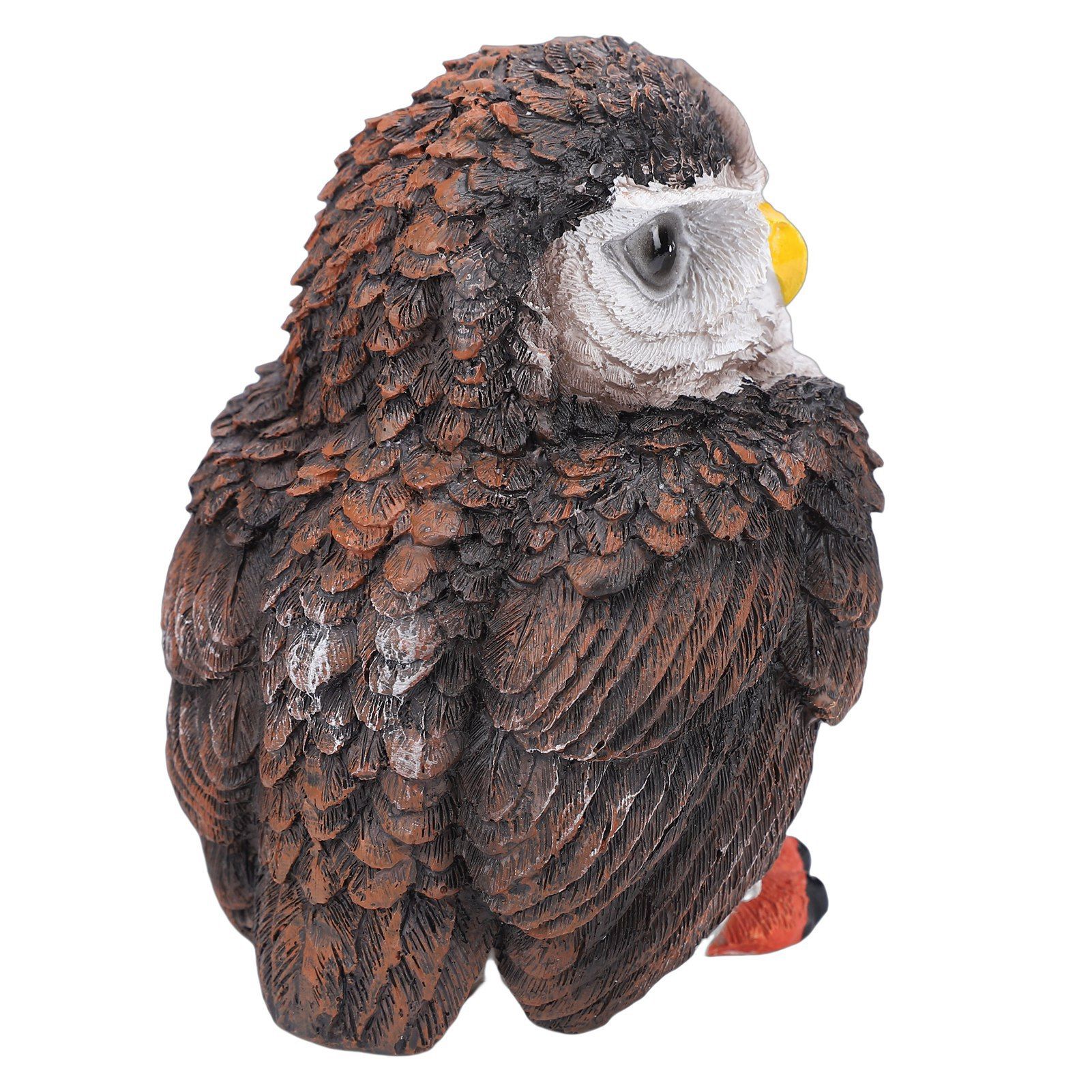 Owl Figurine Brown Cute Lifelike Small Owl Sculpture Resin Animal Statue for view 8
