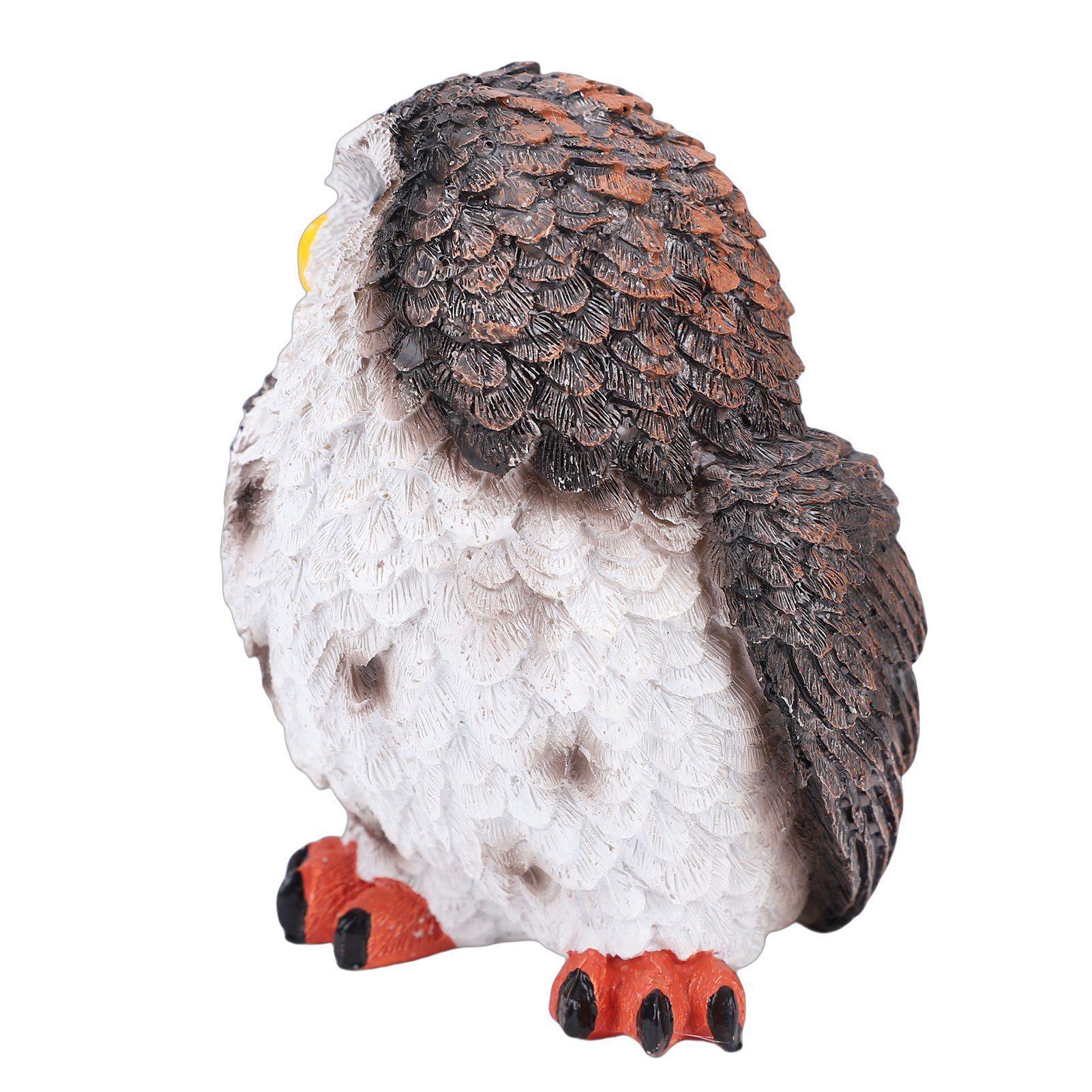 Owl Figurine Brown Cute Lifelike Small Owl Sculpture Resin Animal Statue for view 9
