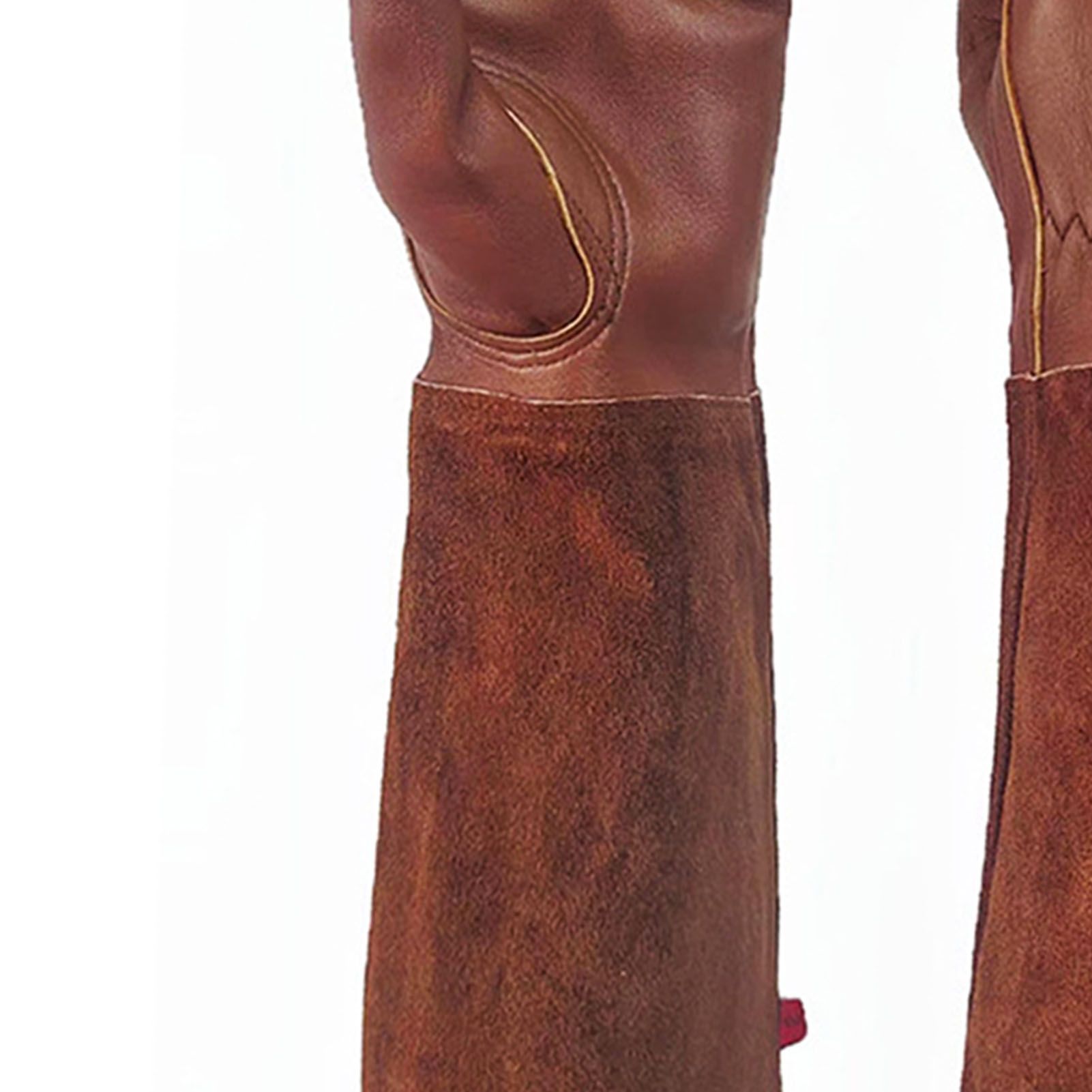 Long Gardening Gloves Cowhide Leather Breathable Thorn Proof Rose Pruning view 5
