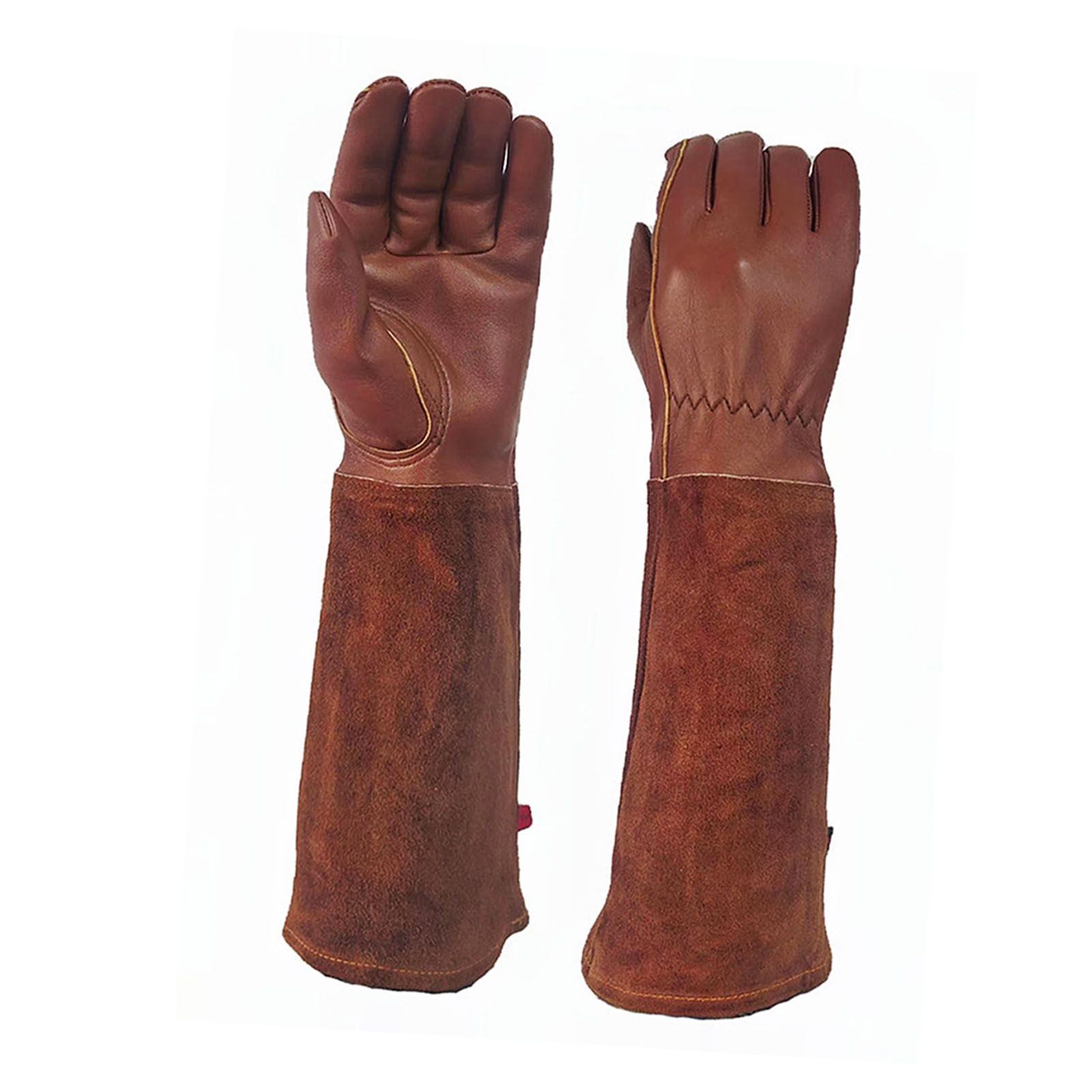 Long Gardening Gloves Cowhide Leather Breathable Thorn Proof Rose Pruning view 10