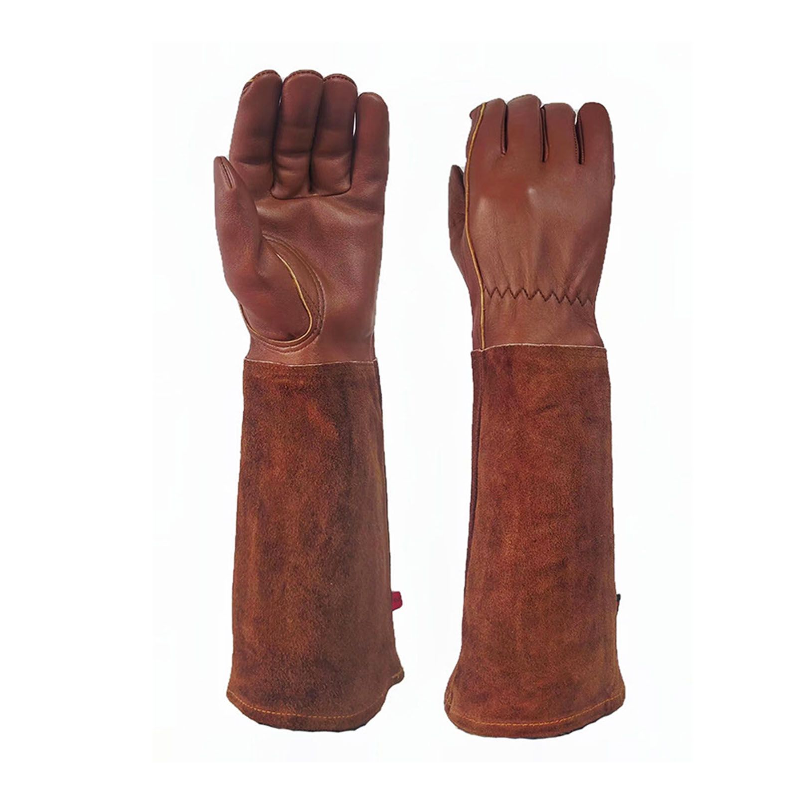 Long Gardening Gloves Cowhide Leather Breathable Thorn Proof Rose Pruning view 3