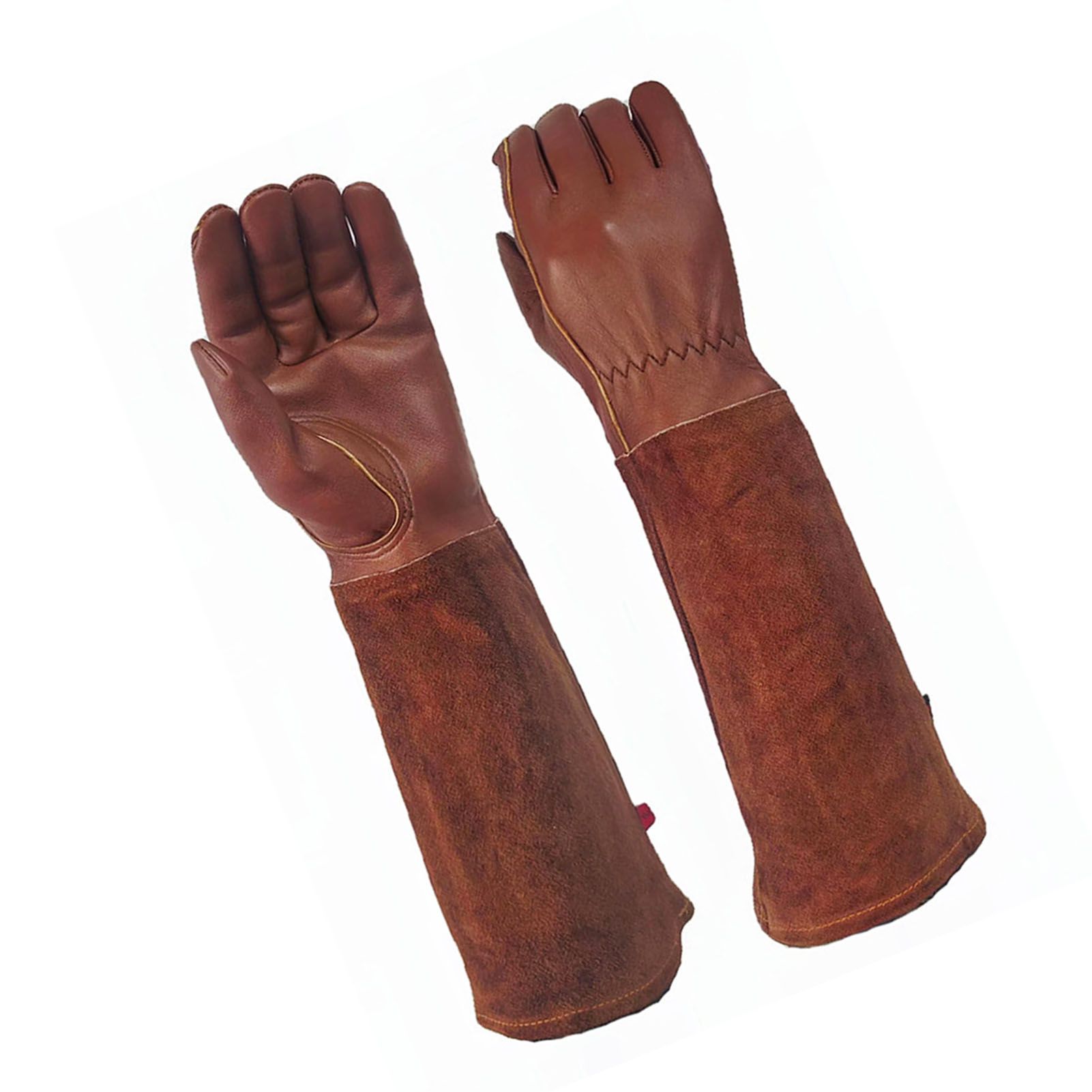 Long Gardening Gloves Cowhide Leather Breathable Thorn Proof Rose Pruning view 4