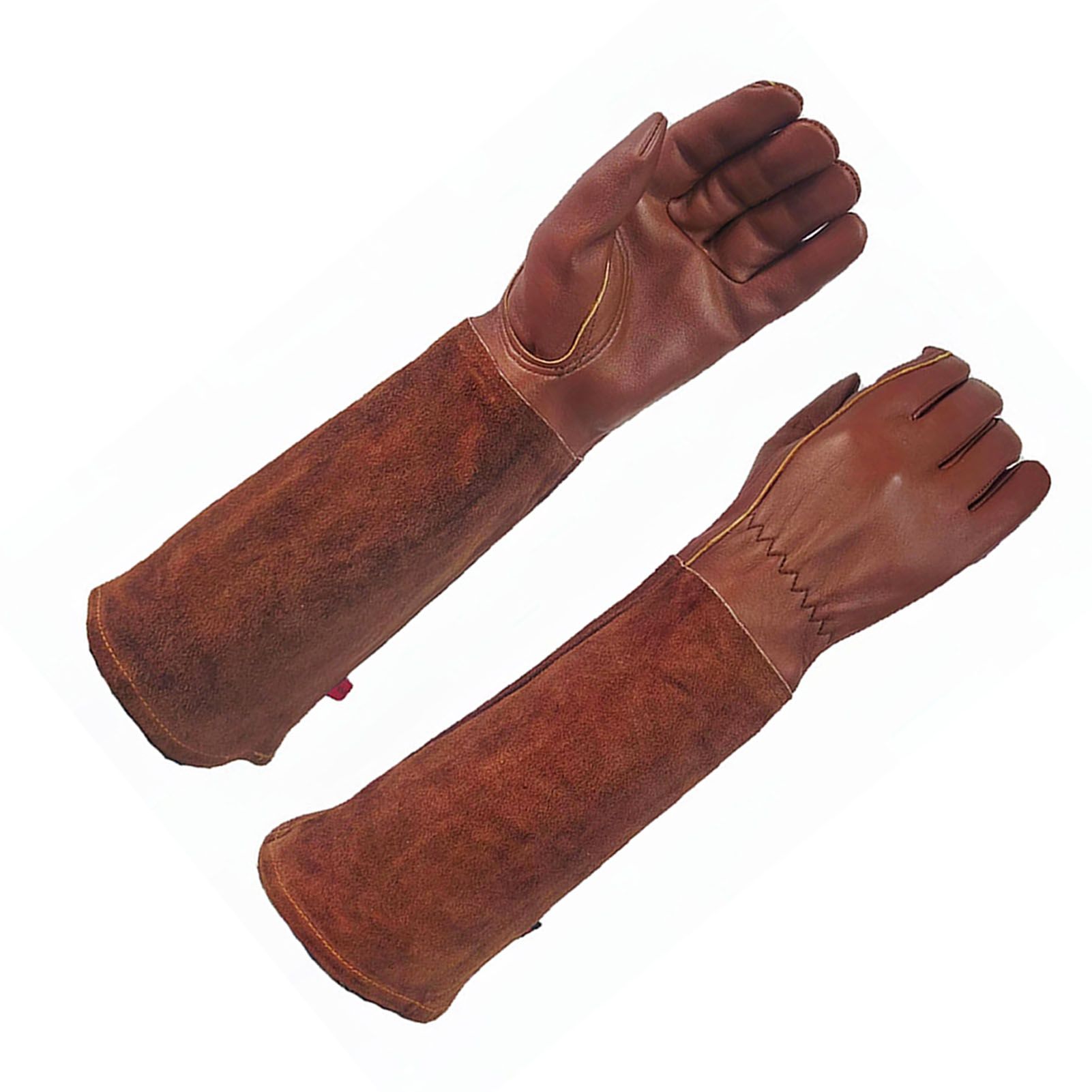 Long Gardening Gloves Cowhide Leather Breathable Thorn Proof Rose Pruning view 8