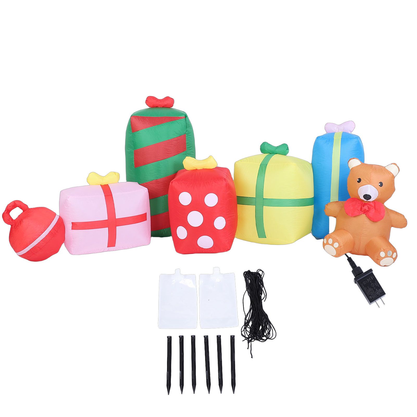 9.8ft Xmas Inflatables Outdoor Decorations Gift Boxes and Bear Blow Up Yard view 3