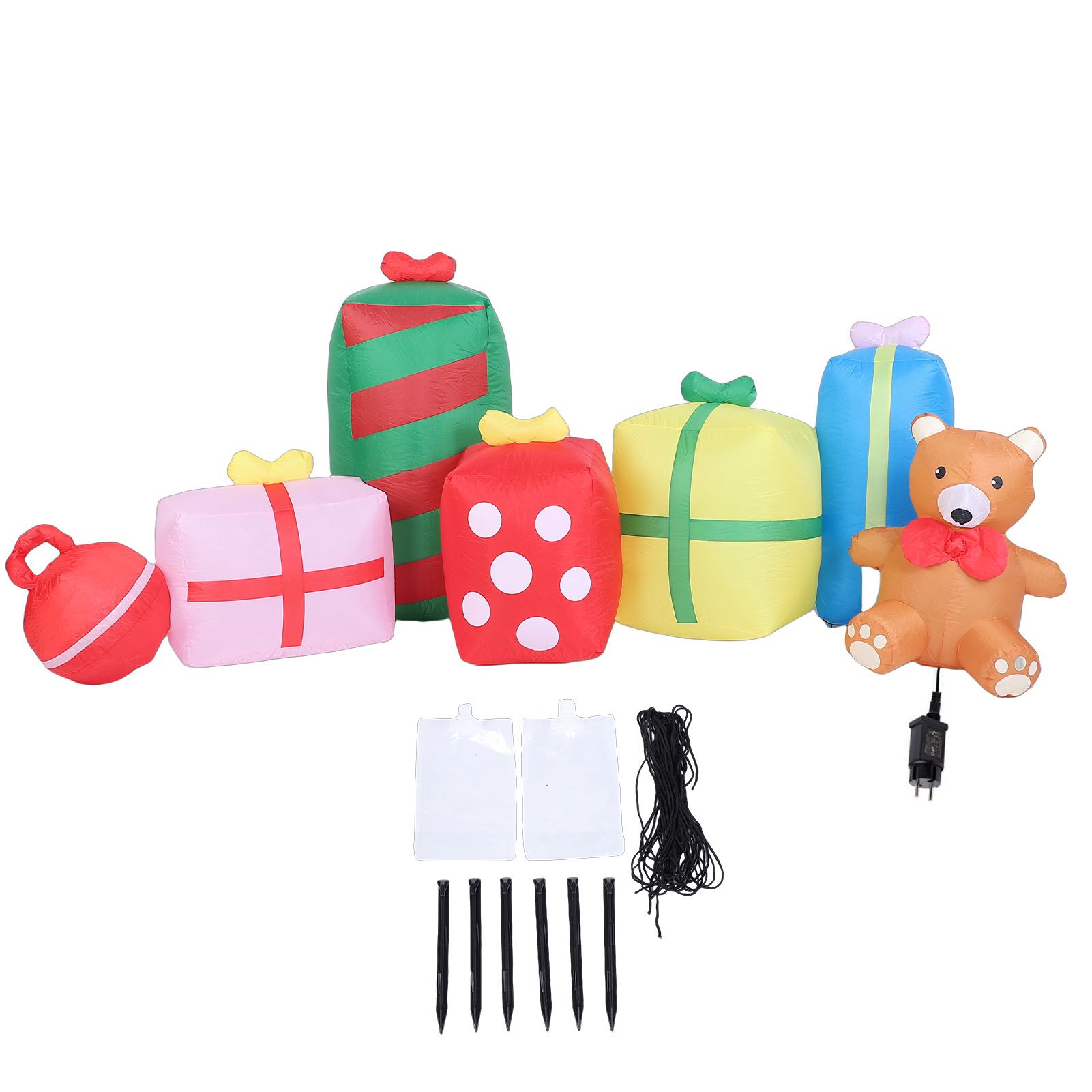 9.8ft Xmas Inflatables Outdoor Decorations Gift Boxes and Bear Blow Up Yard view 3