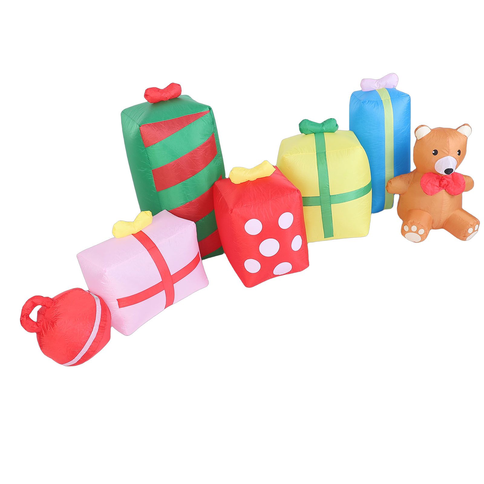 9.8ft Xmas Inflatables Outdoor Decorations Gift Boxes and Bear Blow Up Yard view 9
