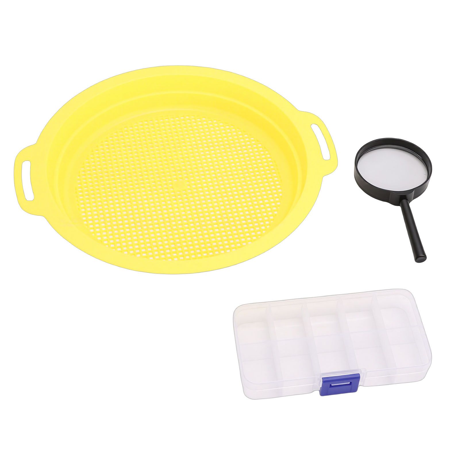 Gold Sifting Pan Set Portable Kit with Magnifier Tool Box Panning Lightweight view 4