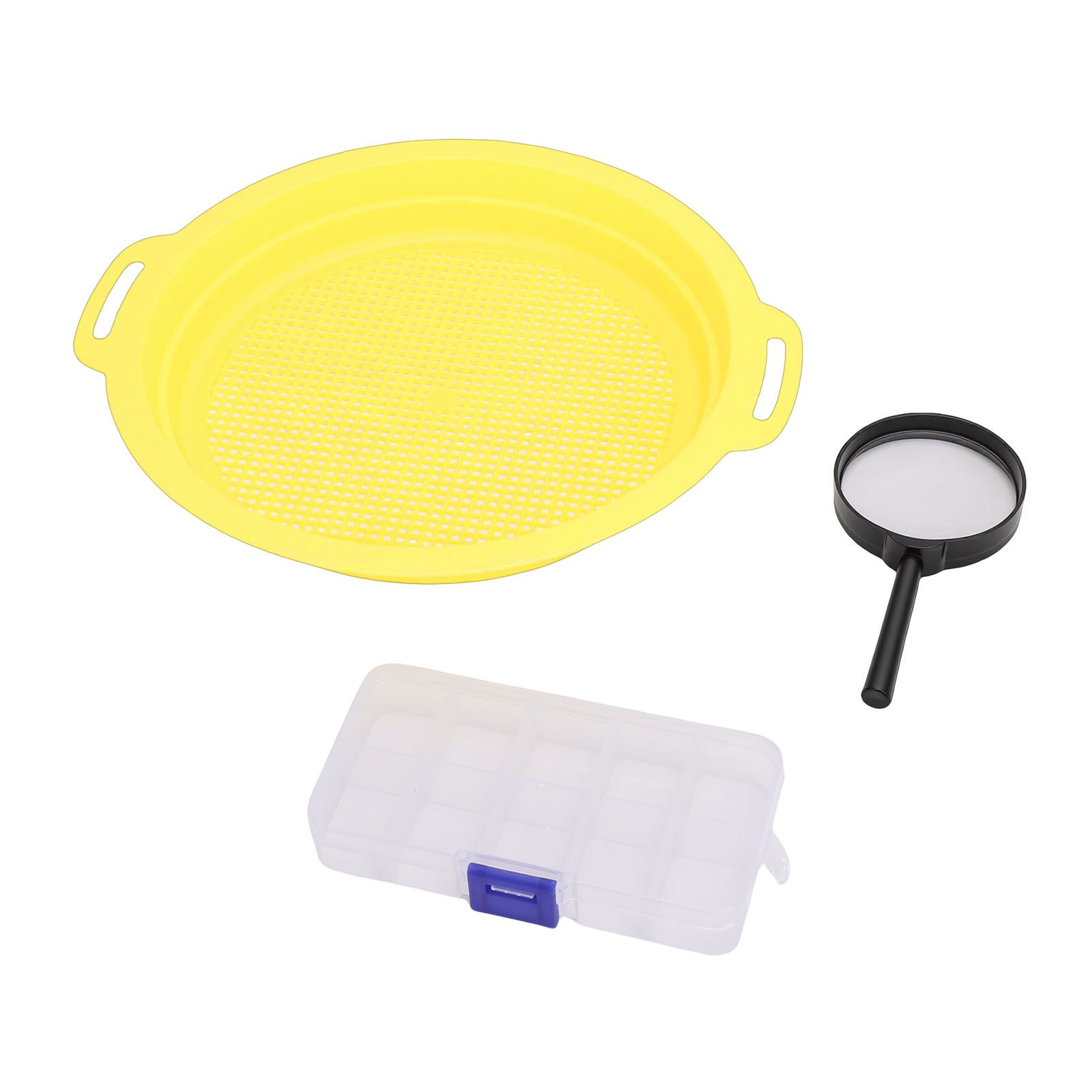 Gold Sifting Pan Set Portable Kit with Magnifier Tool Box Panning Lightweight view 8