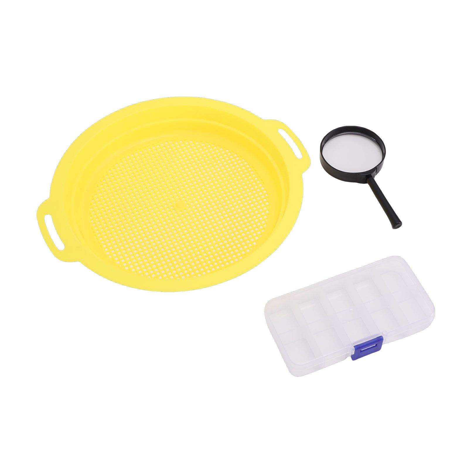 Gold Sifting Pan Set Portable Kit with Magnifier Tool Box Panning Lightweight view 10