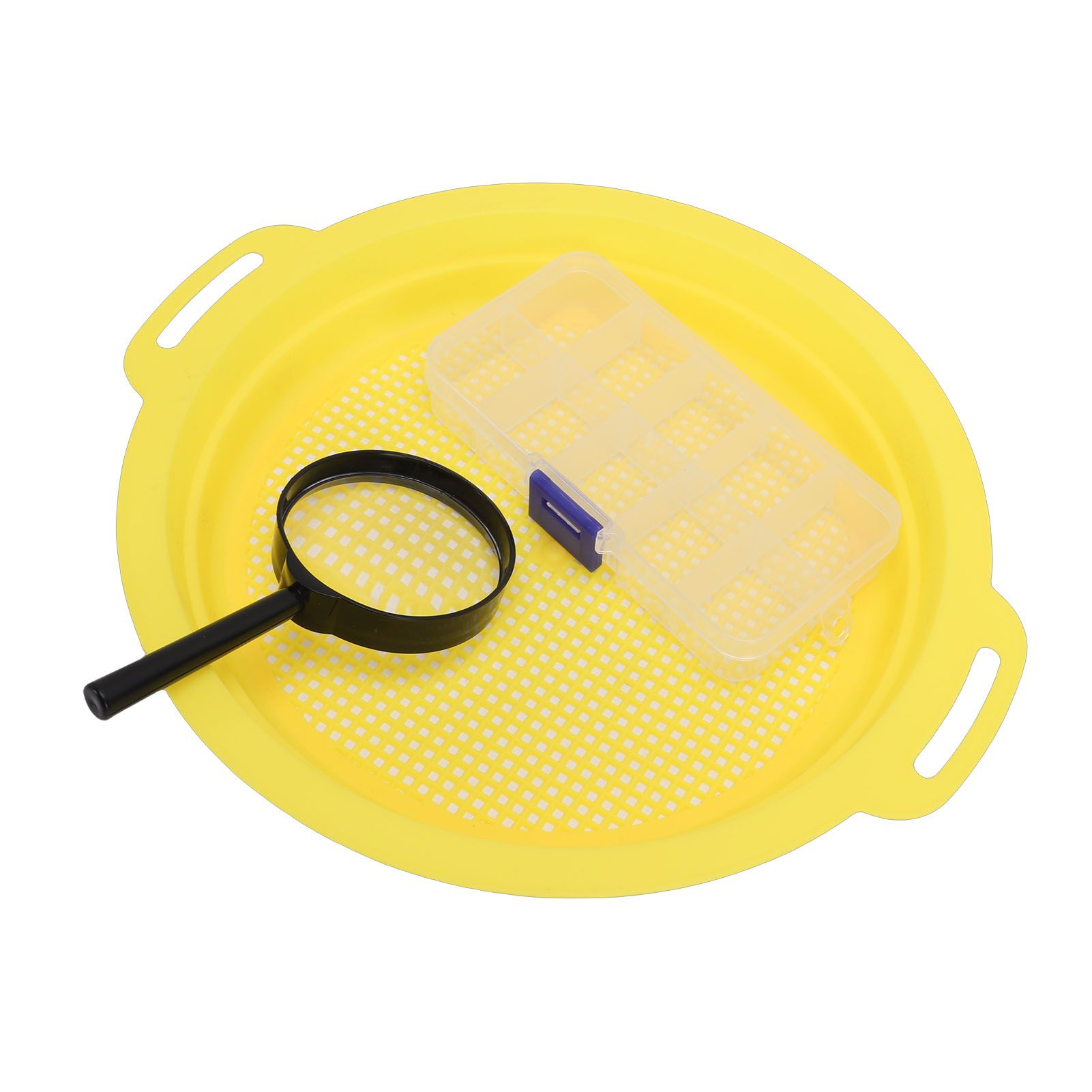 Gold Sifting Pan Set Portable Kit with Magnifier Tool Box Panning Lightweight view 12