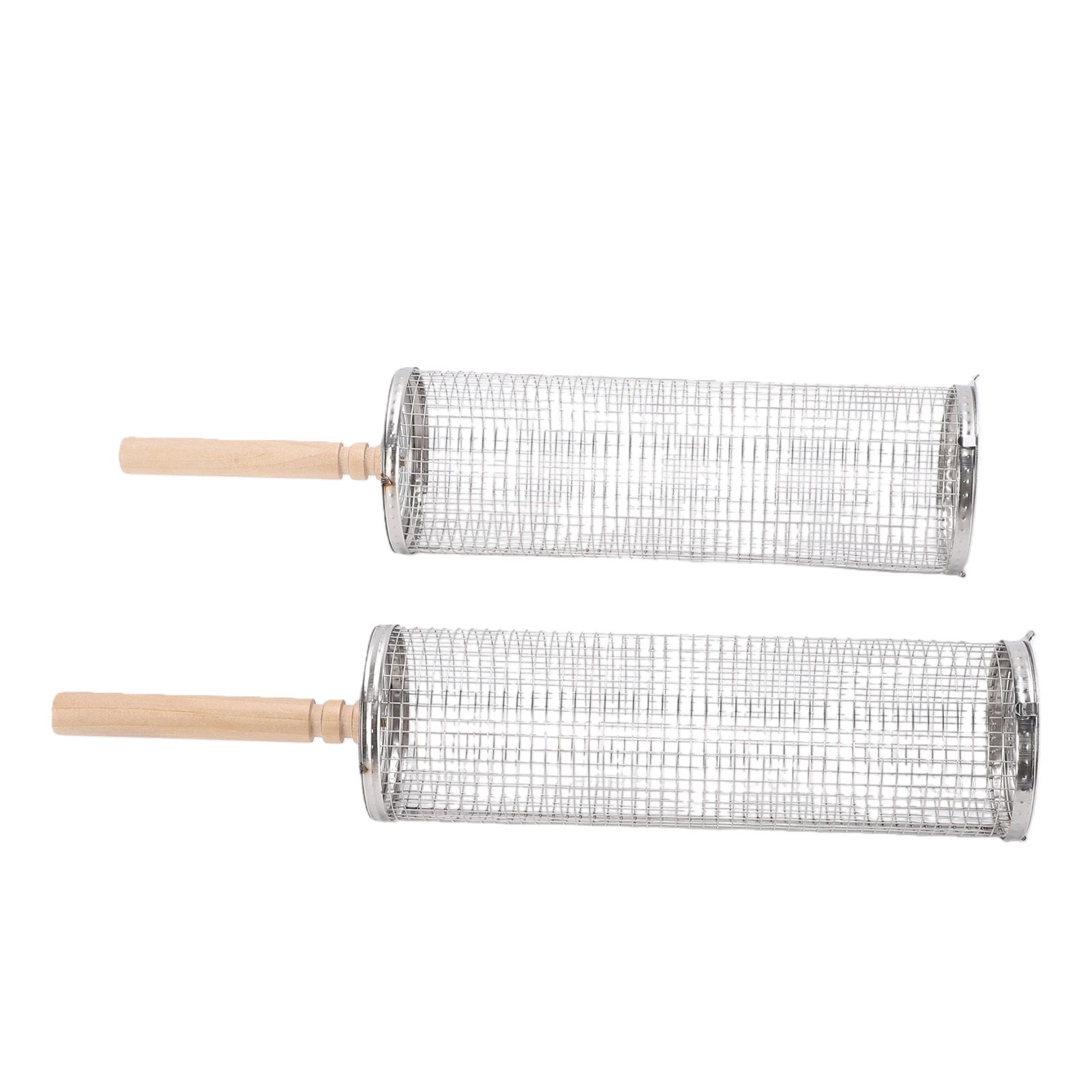 Rolling Grill Basket 304 Stainless Steel Rolling BBQ Net for Veggies Outdoor view 12