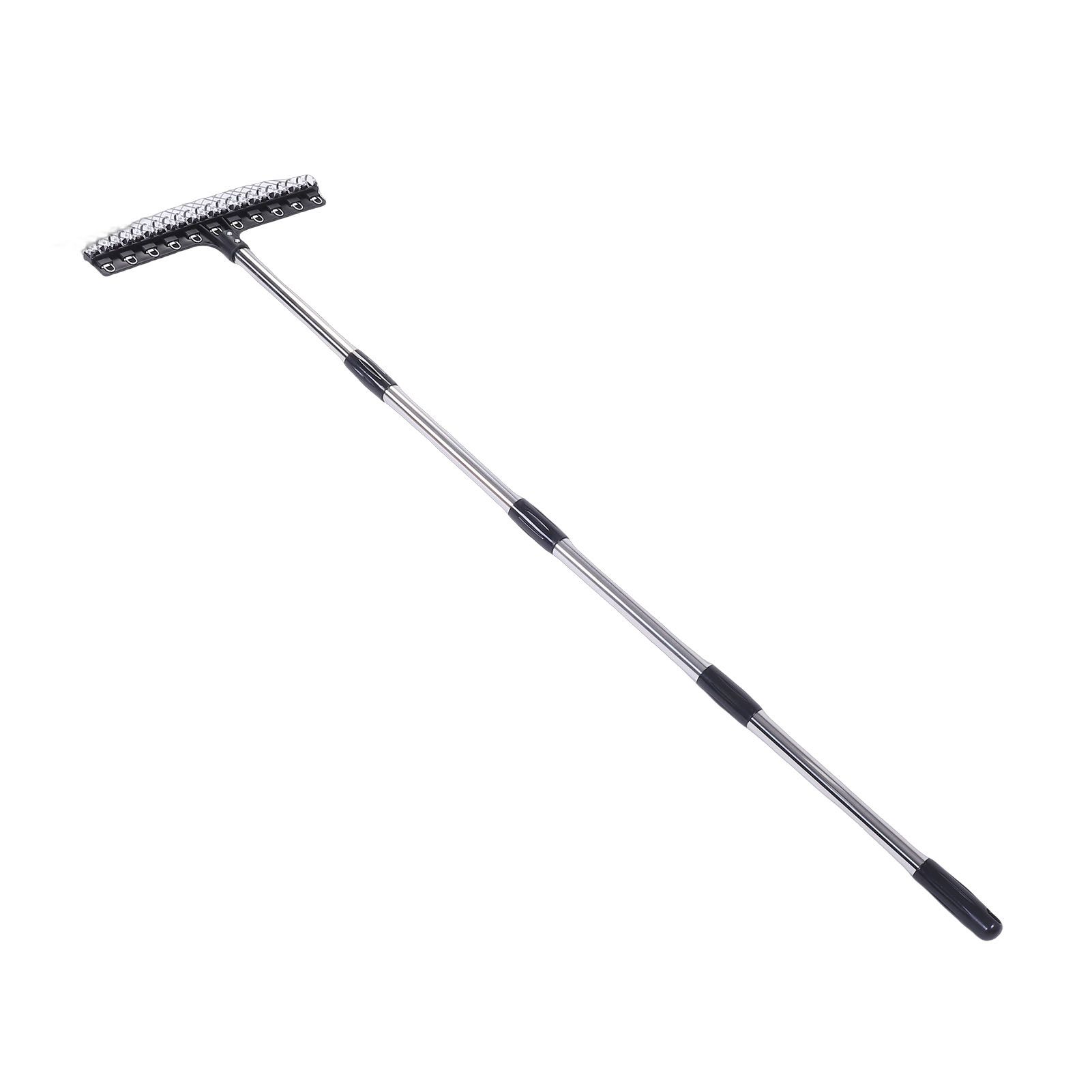 Rake for Leaves 22 Tines 16.3 Inch Wide Steel Wire Garden Rake with 5.2FT Long view 12
