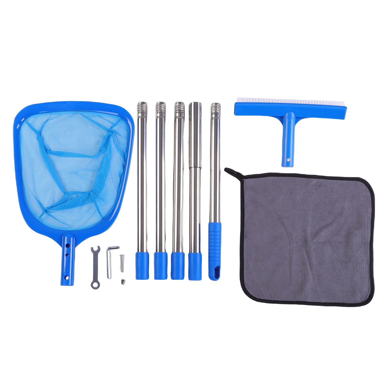 Swimming Pool Cleaning Kit Super Fine Net Pool Leaf Skimmer Brush Kit for Hot view 3