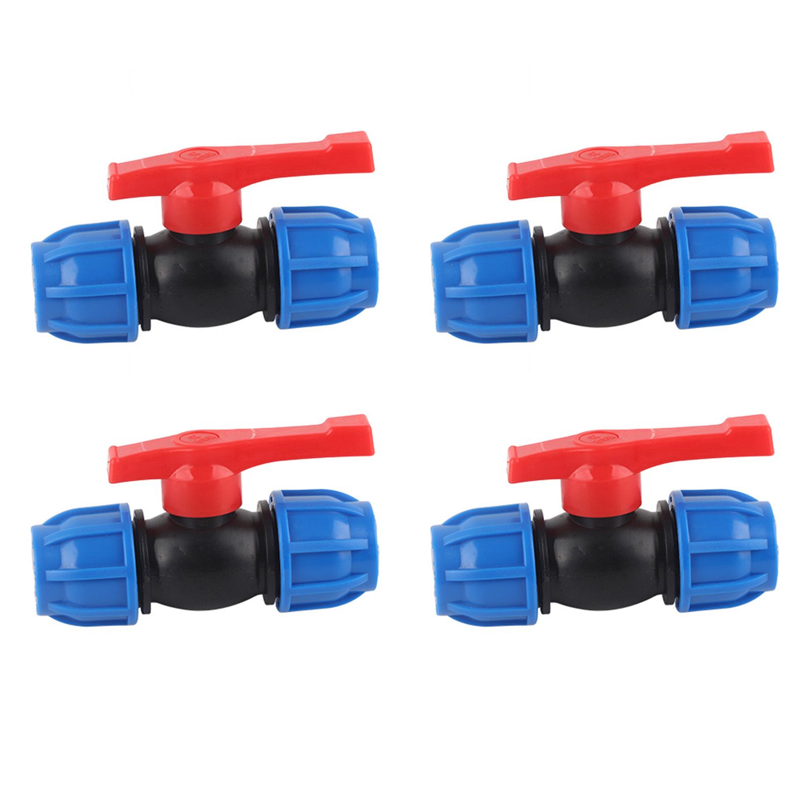 4Pcs PE Straight Ball Valve Shutoff Valve Home Garden Pipeline Fittings view 2