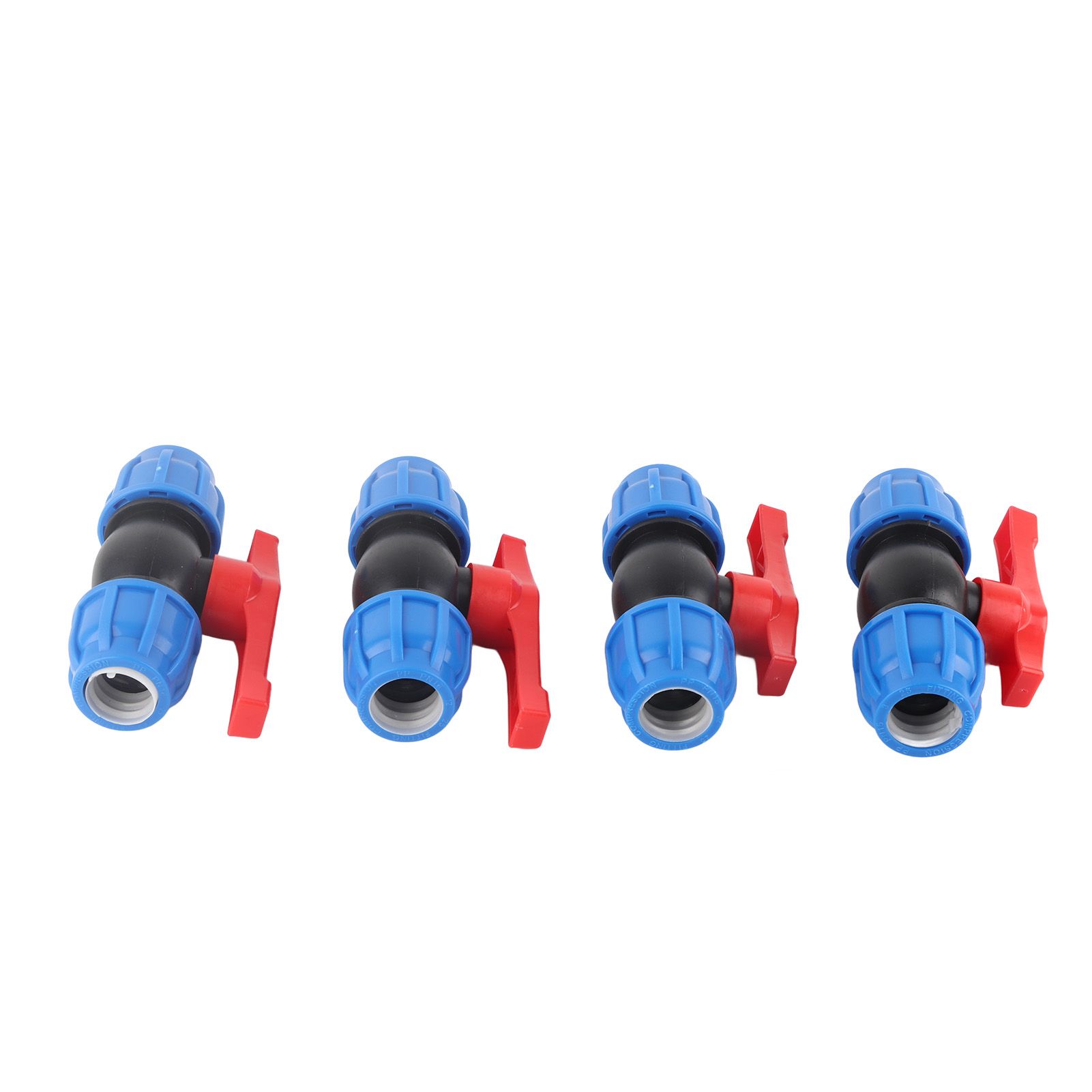 4Pcs PE Straight Ball Valve Shutoff Valve Home Garden Pipeline Fittings view 3