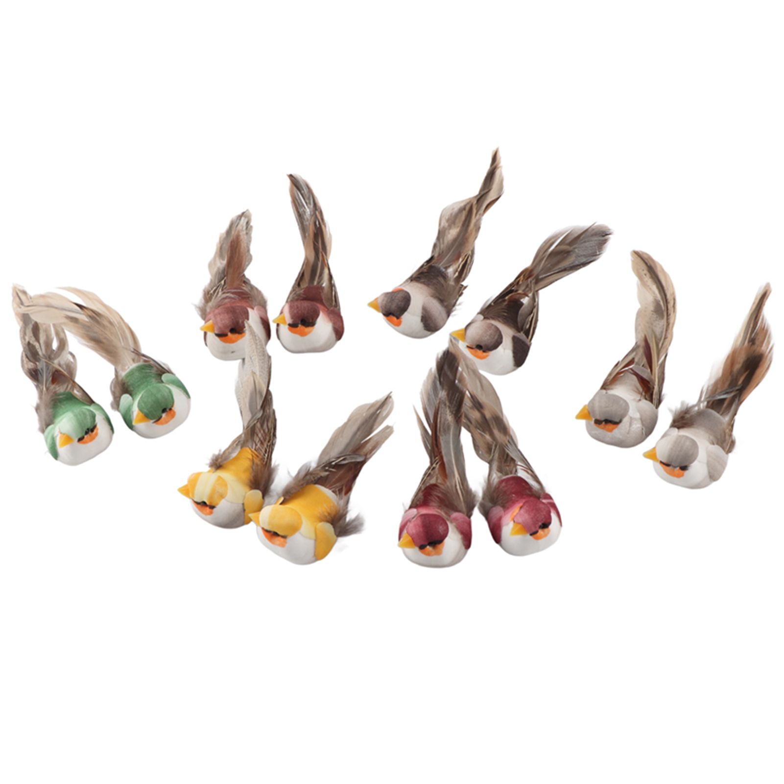 12Pcs Simulation Foam Bird Artificial Bird Decor with Clip Fixing Home Garden view 2