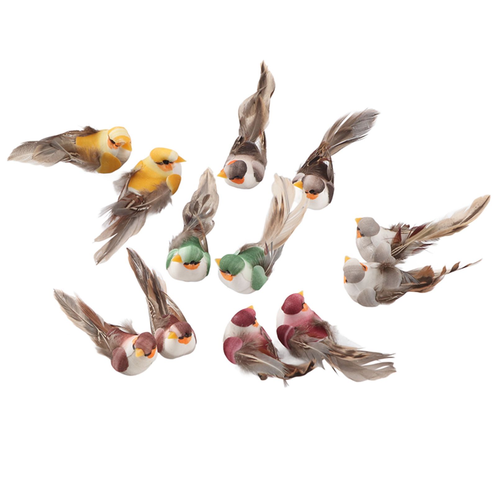 12Pcs Simulation Foam Bird Artificial Bird Decor with Clip Fixing Home Garden view 5