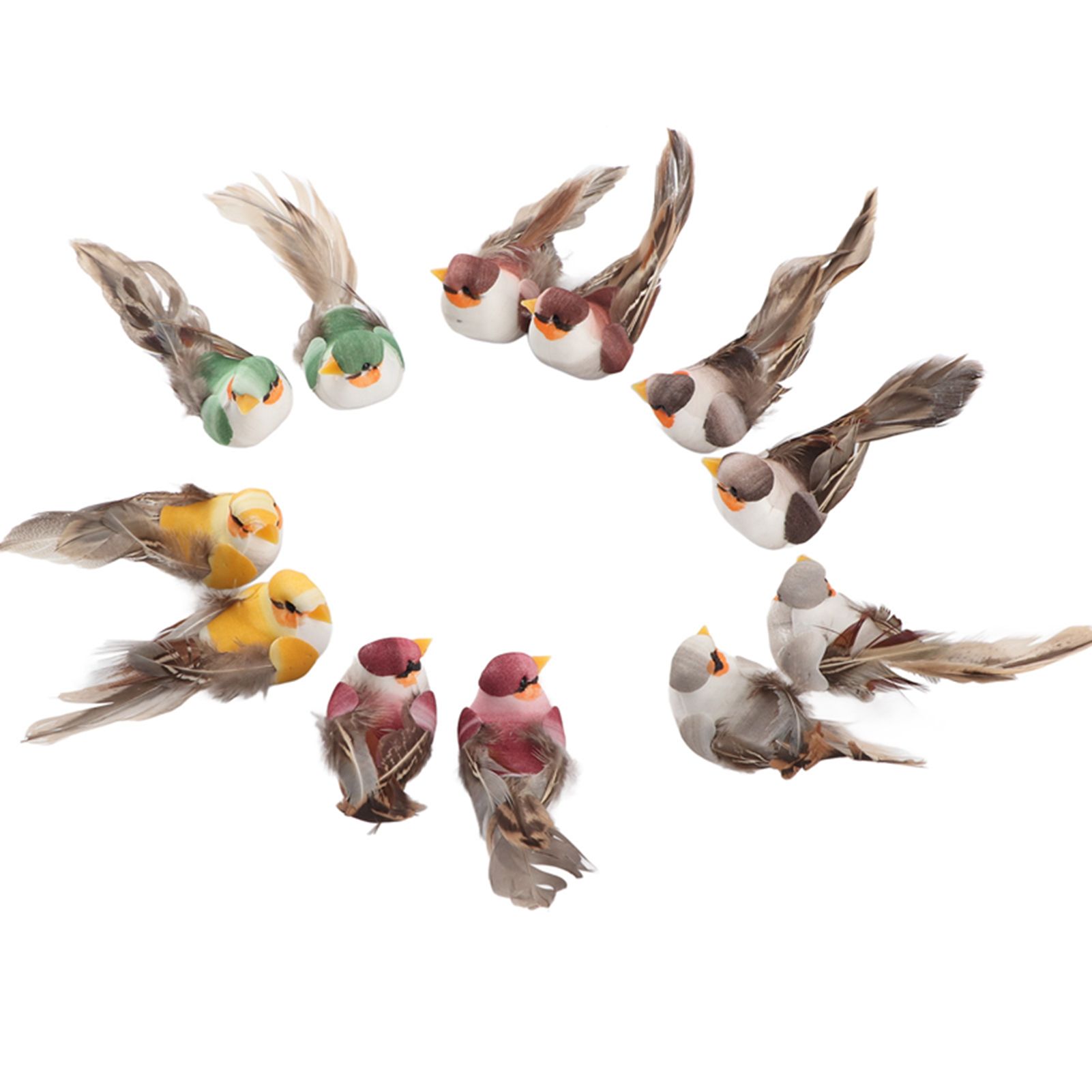 12Pcs Simulation Foam Bird Artificial Bird Decor with Clip Fixing Home Garden view 6