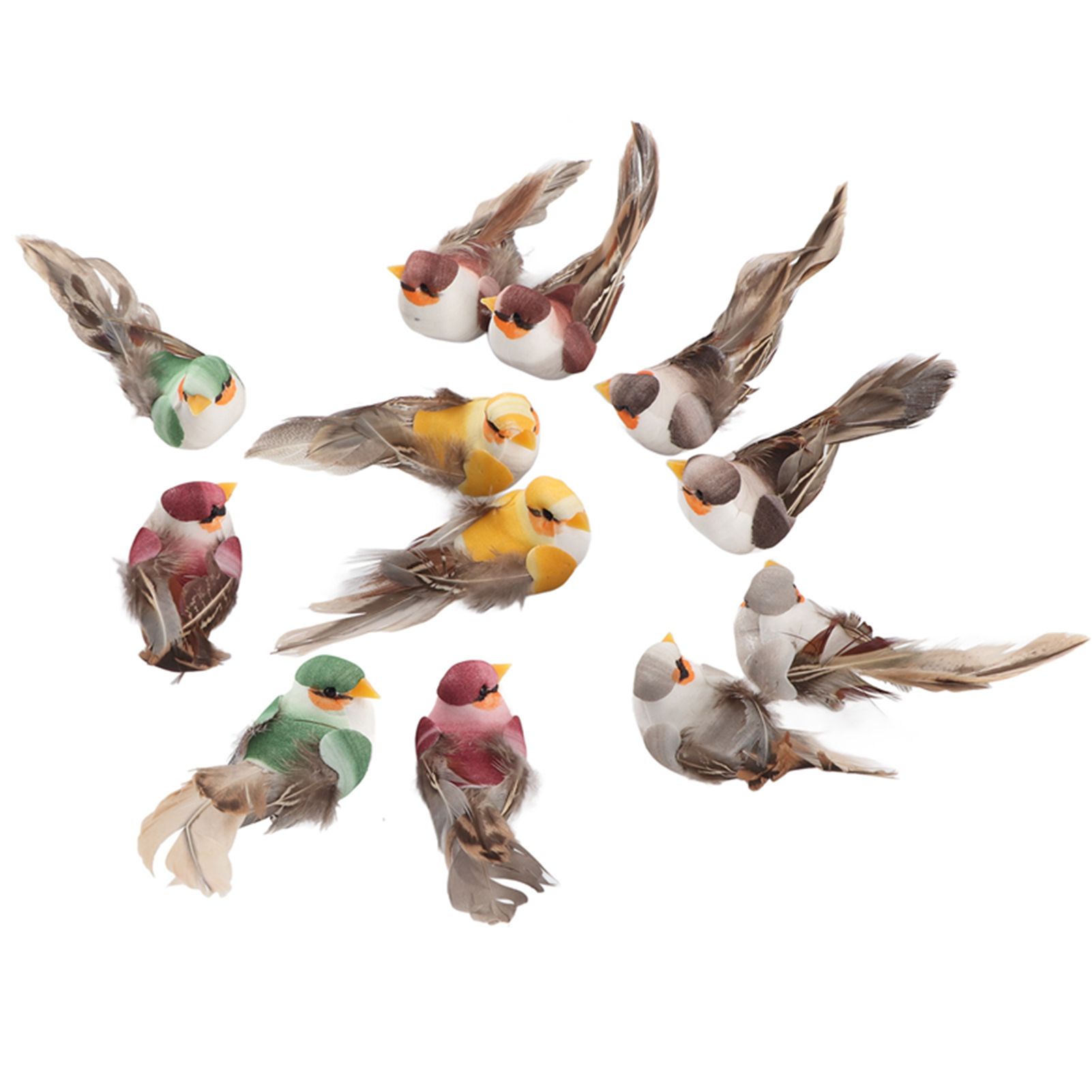 12Pcs Simulation Foam Bird Artificial Bird Decor with Clip Fixing Home Garden view 8